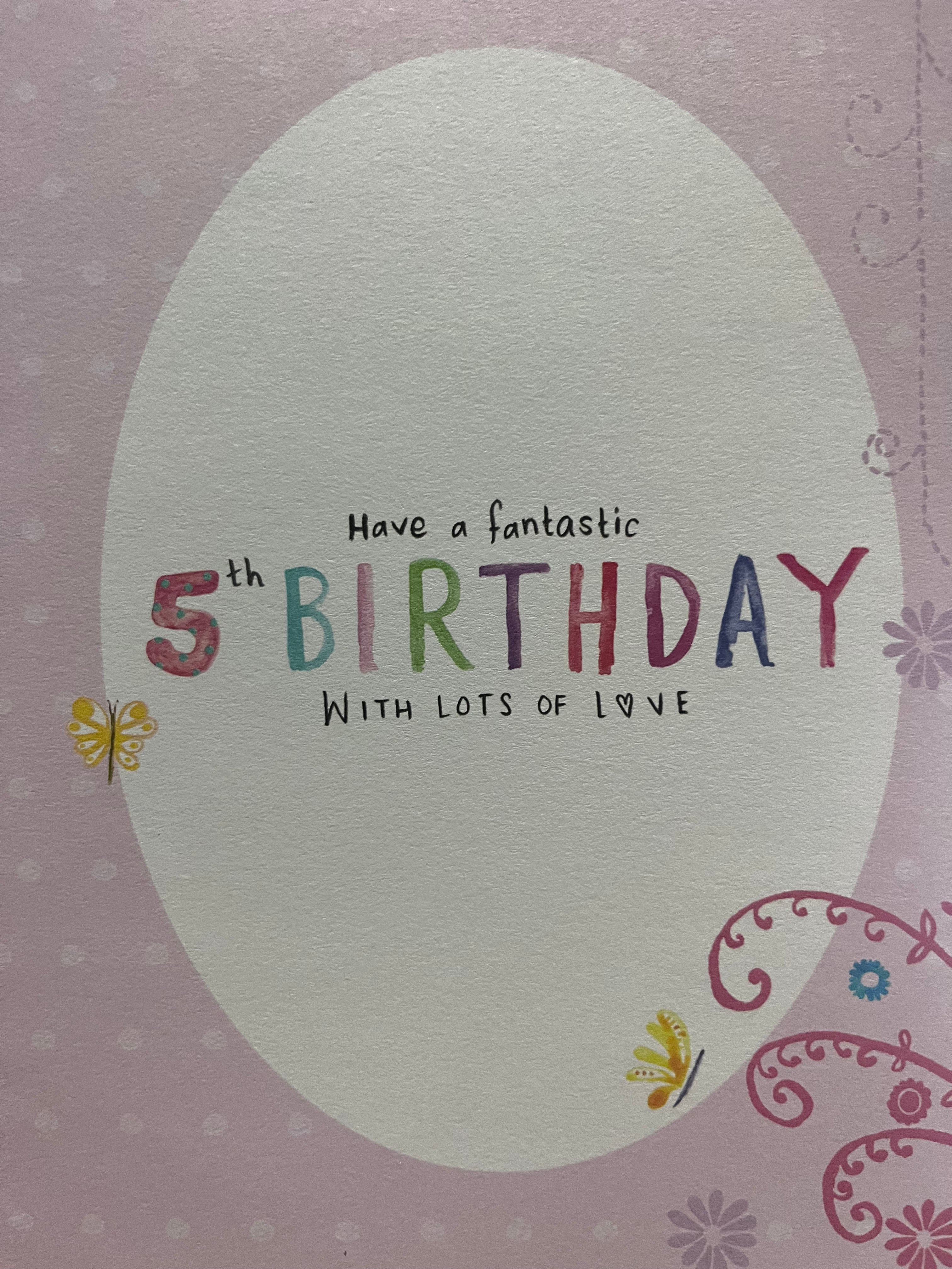 Granddaughter's 5th Birthday Card