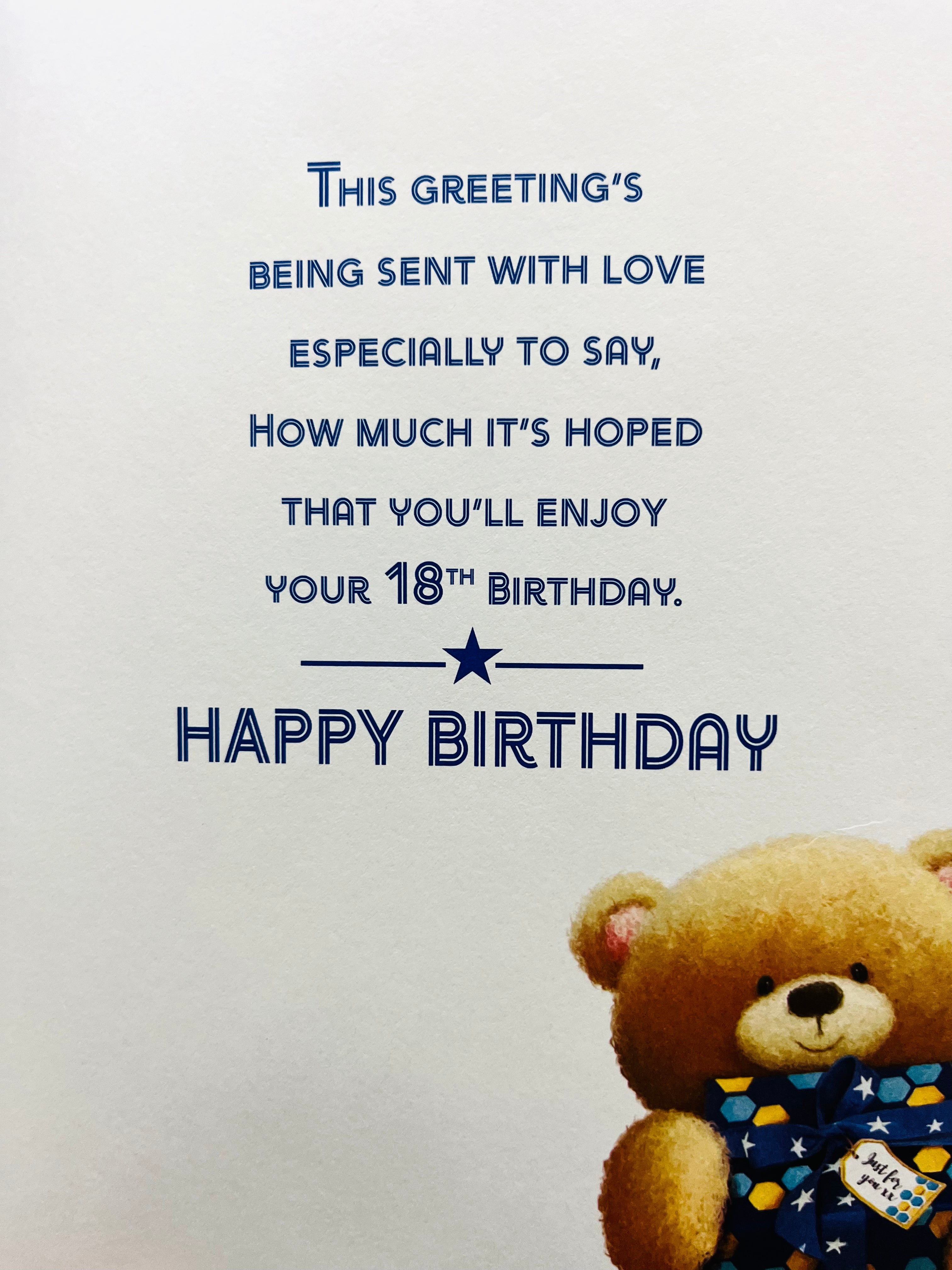Grandson's 18th Birthday Card