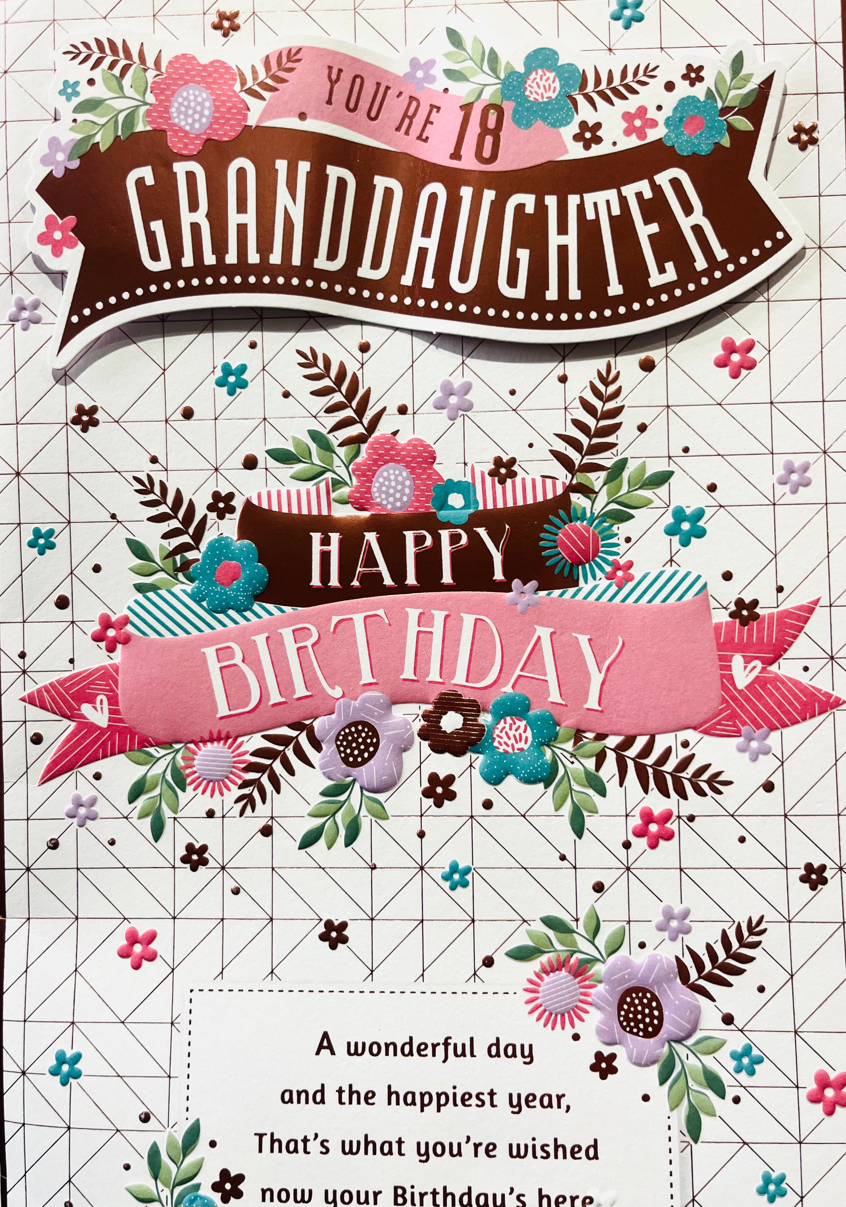 Granddaughter's 18th Birthday Card