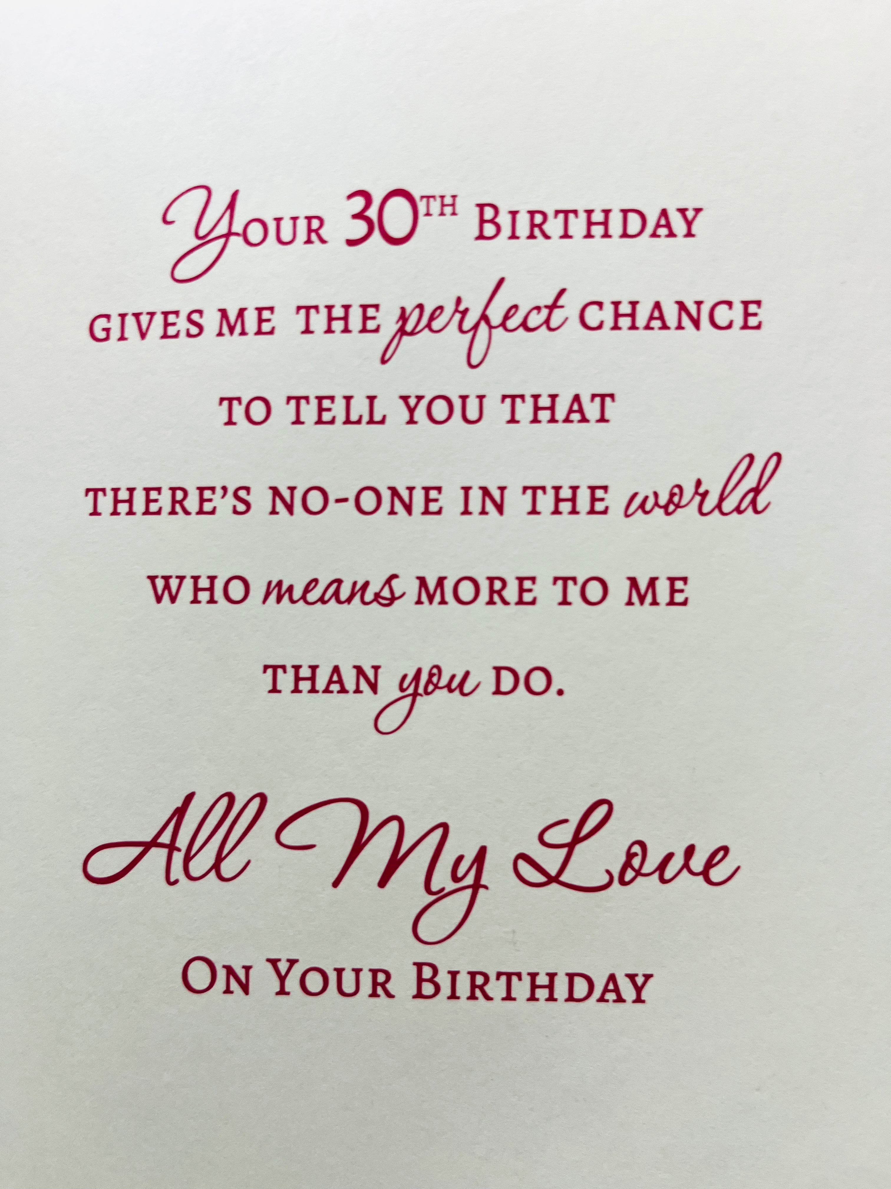 Wife's 30th Birthday Card
