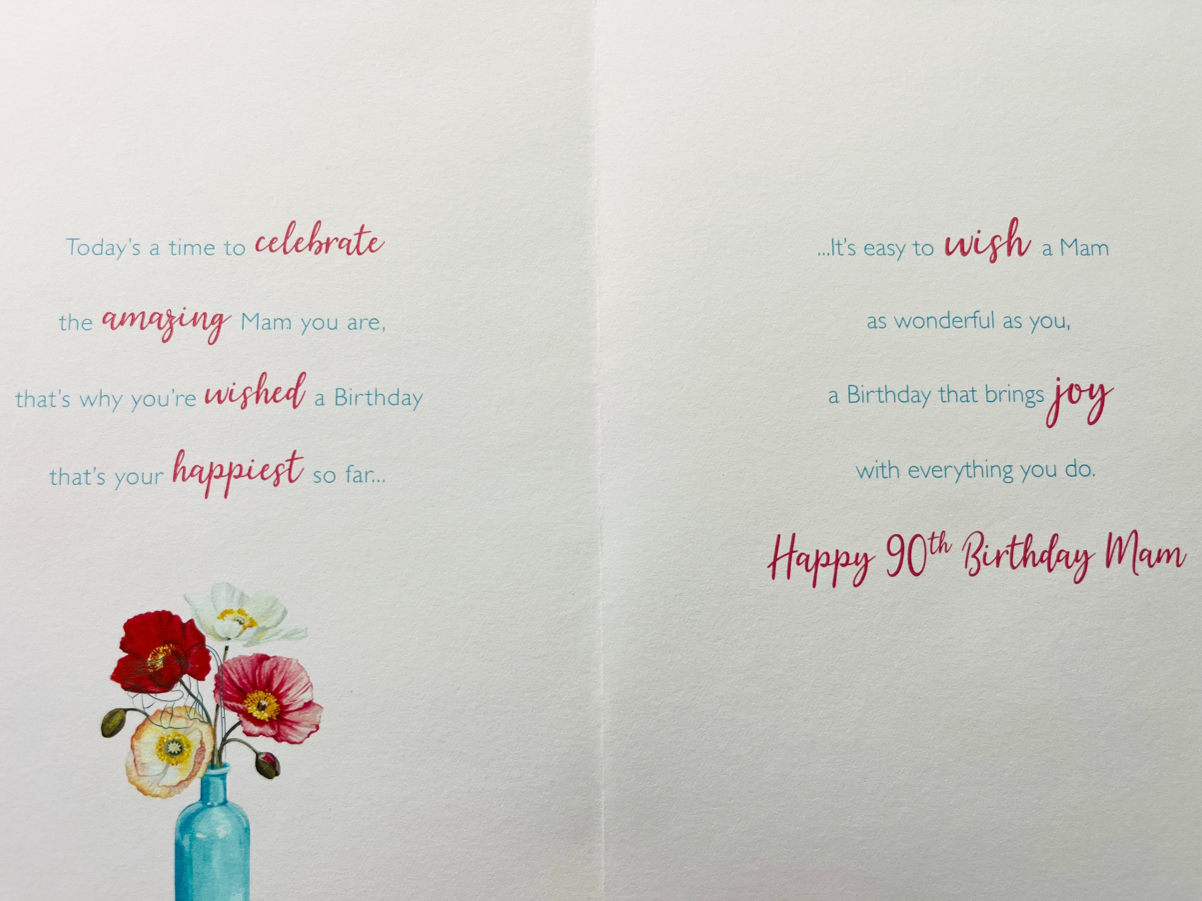 Mam 90th Birthday Card