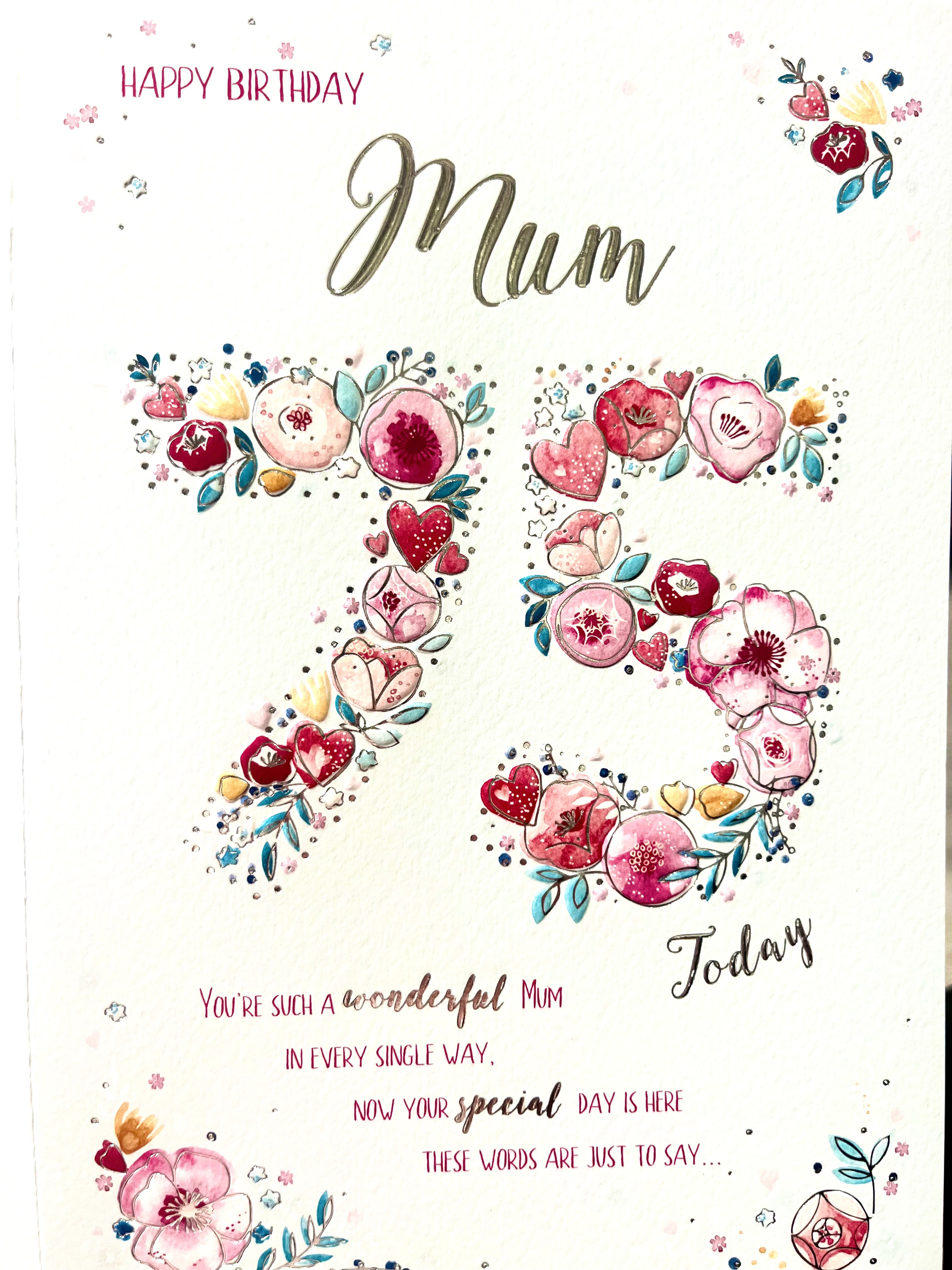 Mum's 75th Birthday Card
