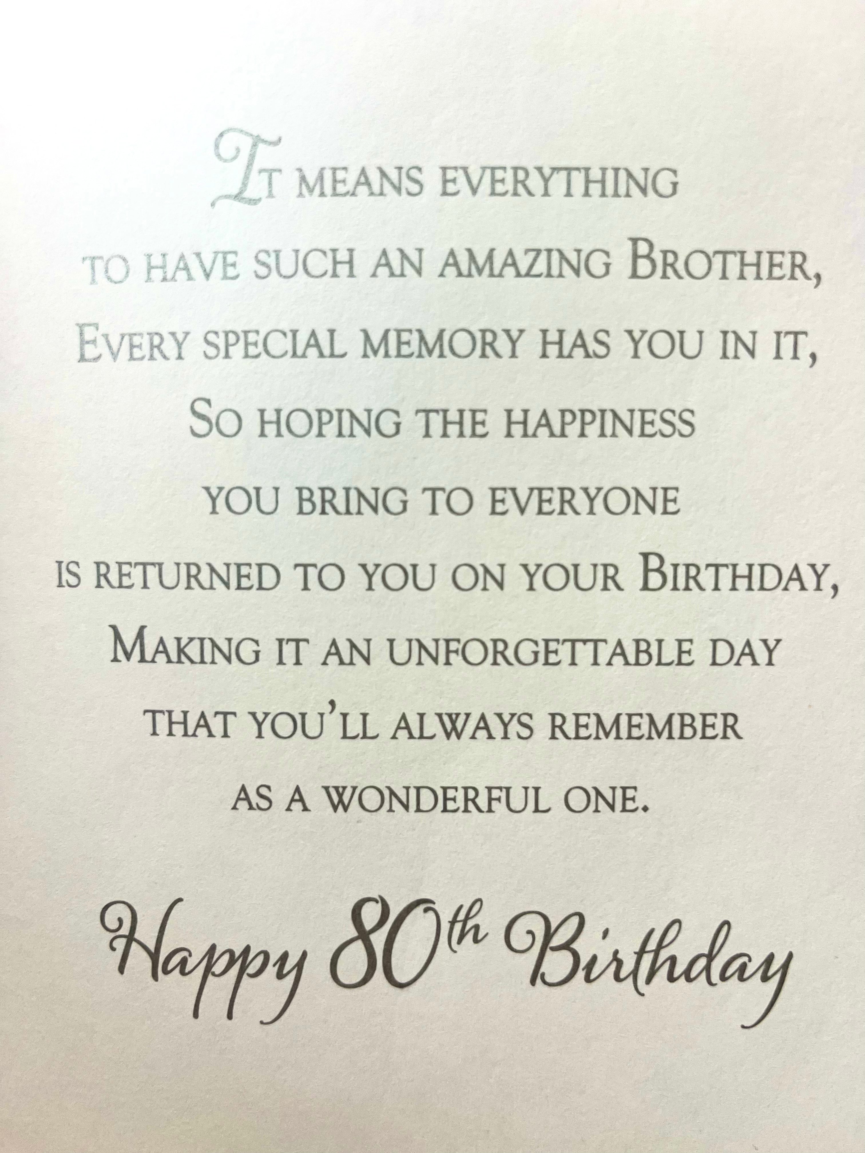 Brother's 80th Birthday Card