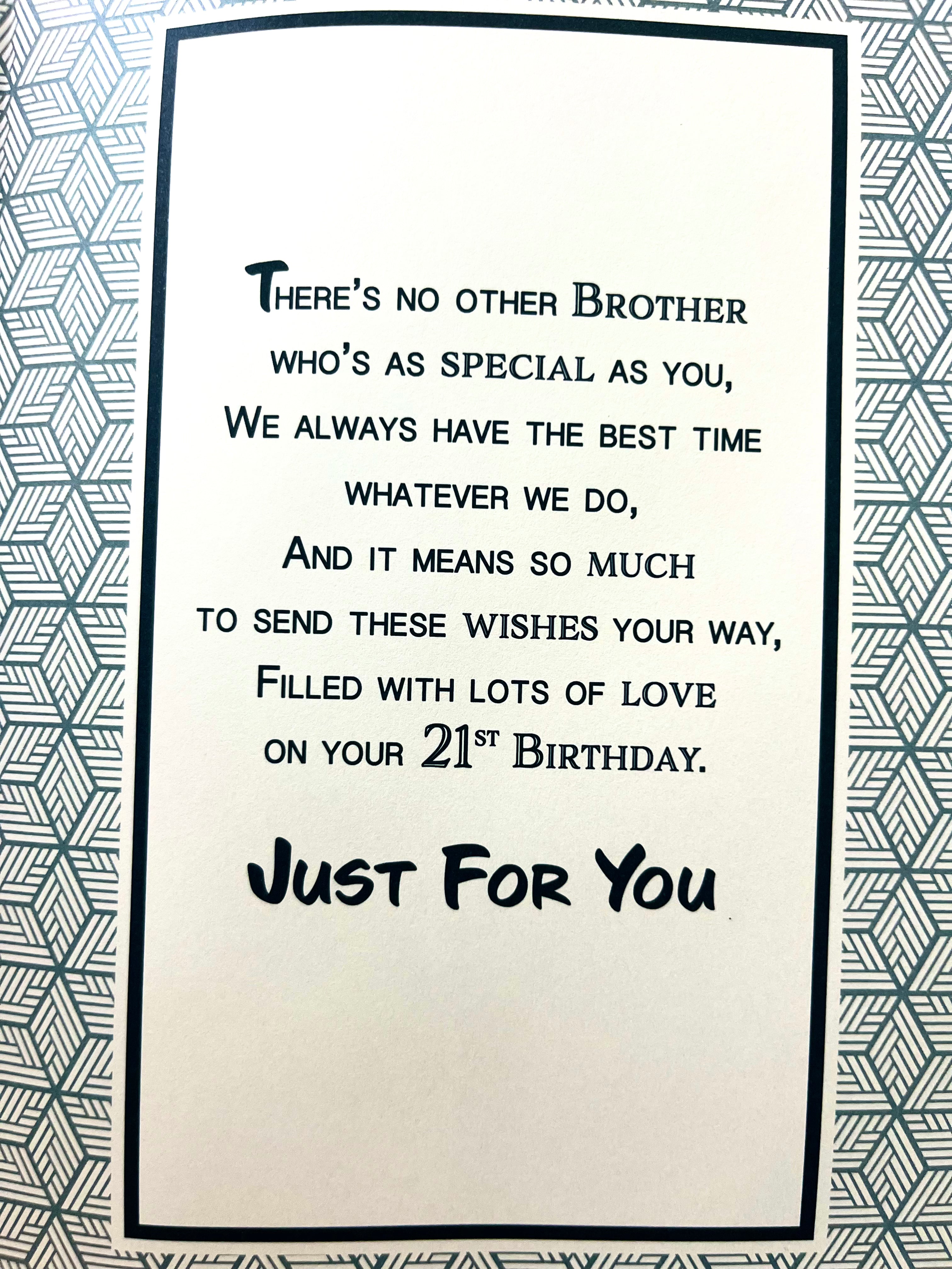 Brother's 21st Birthday Card