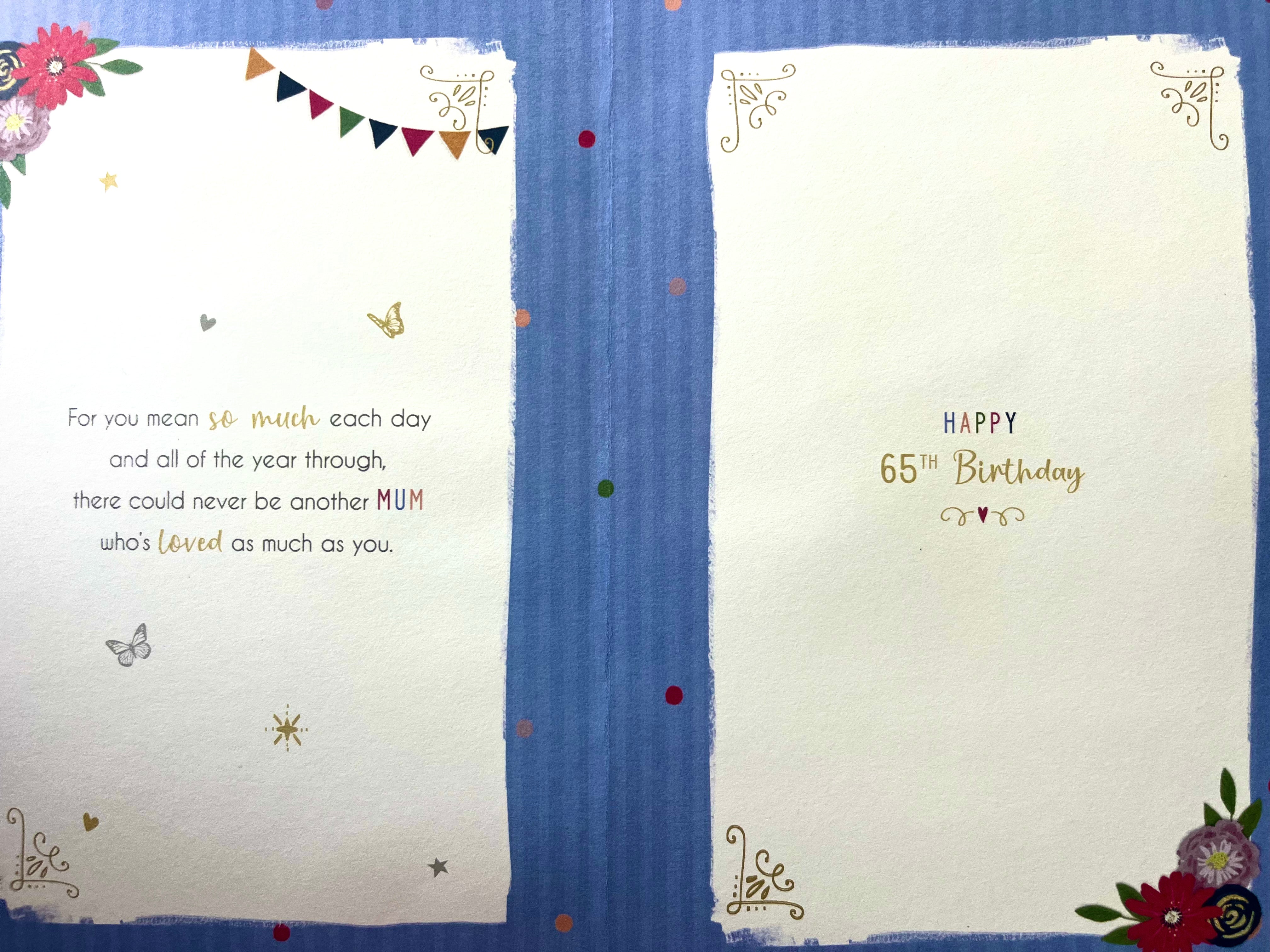 Mum's 65th Birthday Card