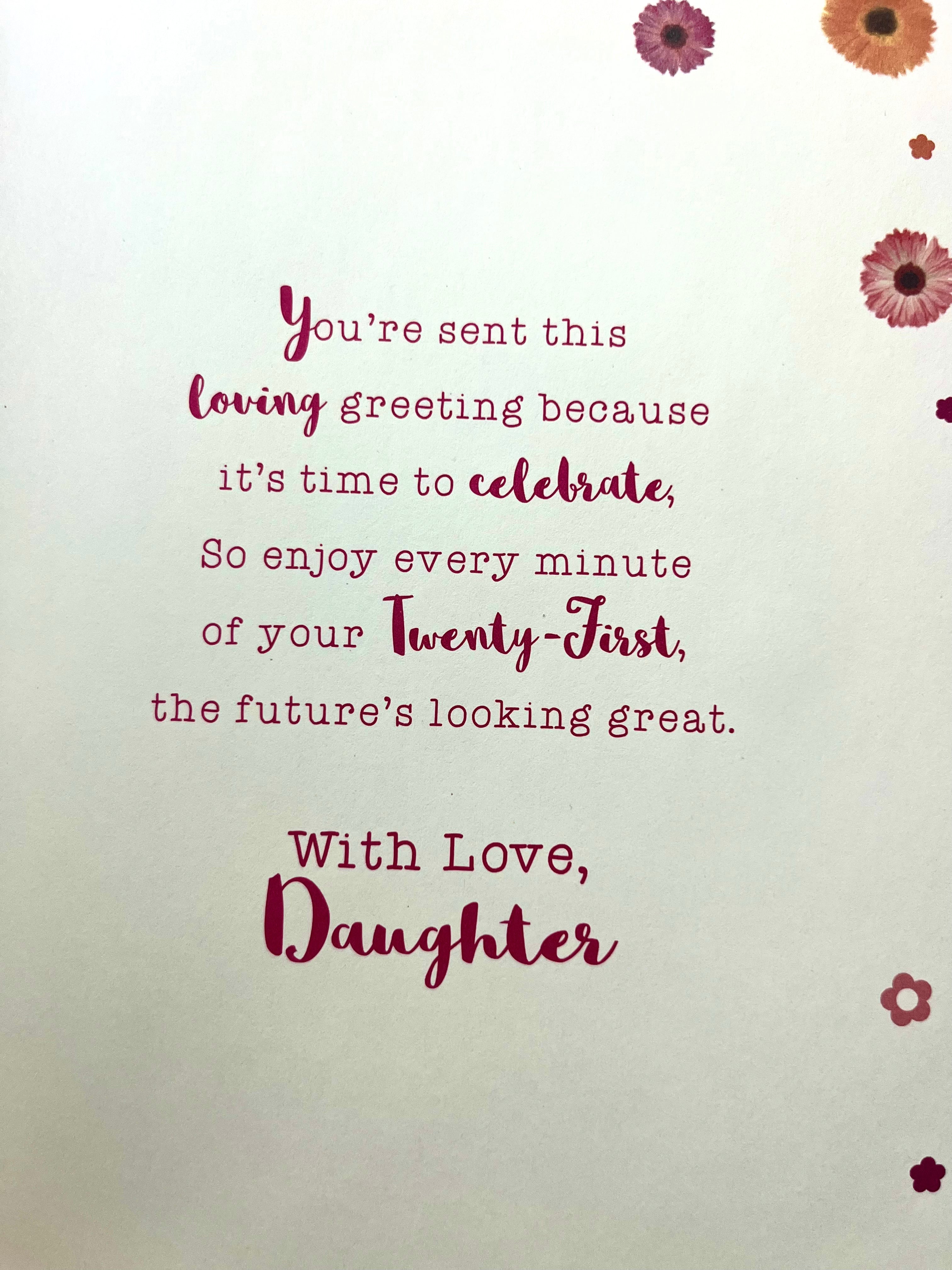 Daughter's 21st Birthday Card