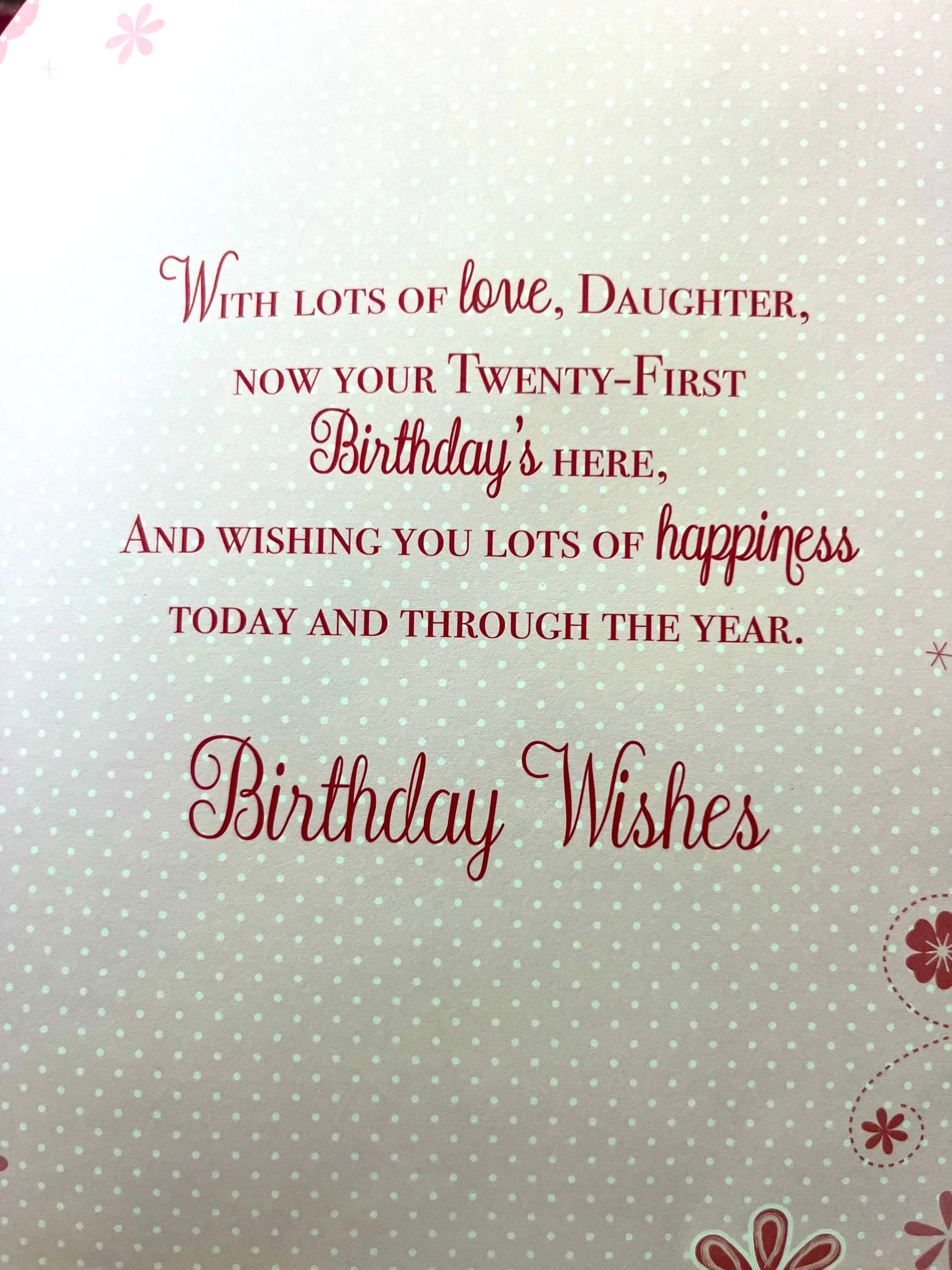 Daughter's 21st Birthday Card