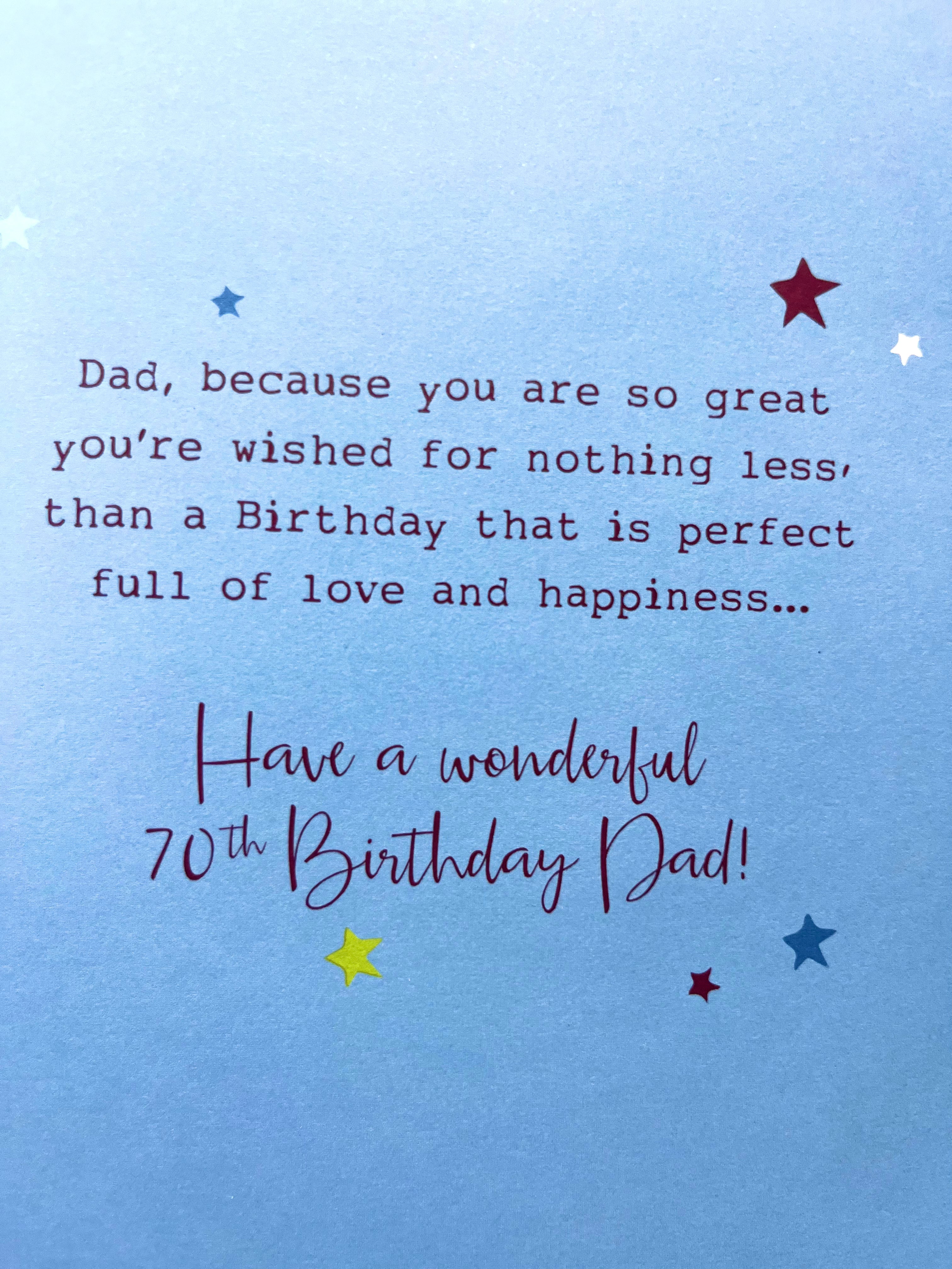 Dad's 70th Birthday Card