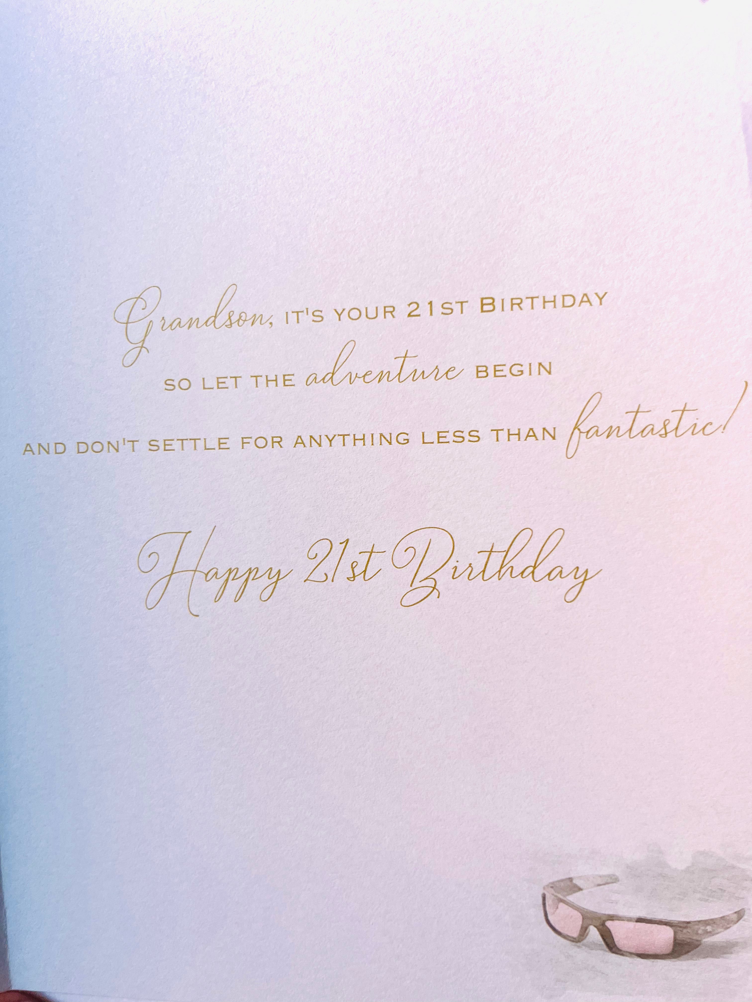 Grandson's 21st Birthday Card