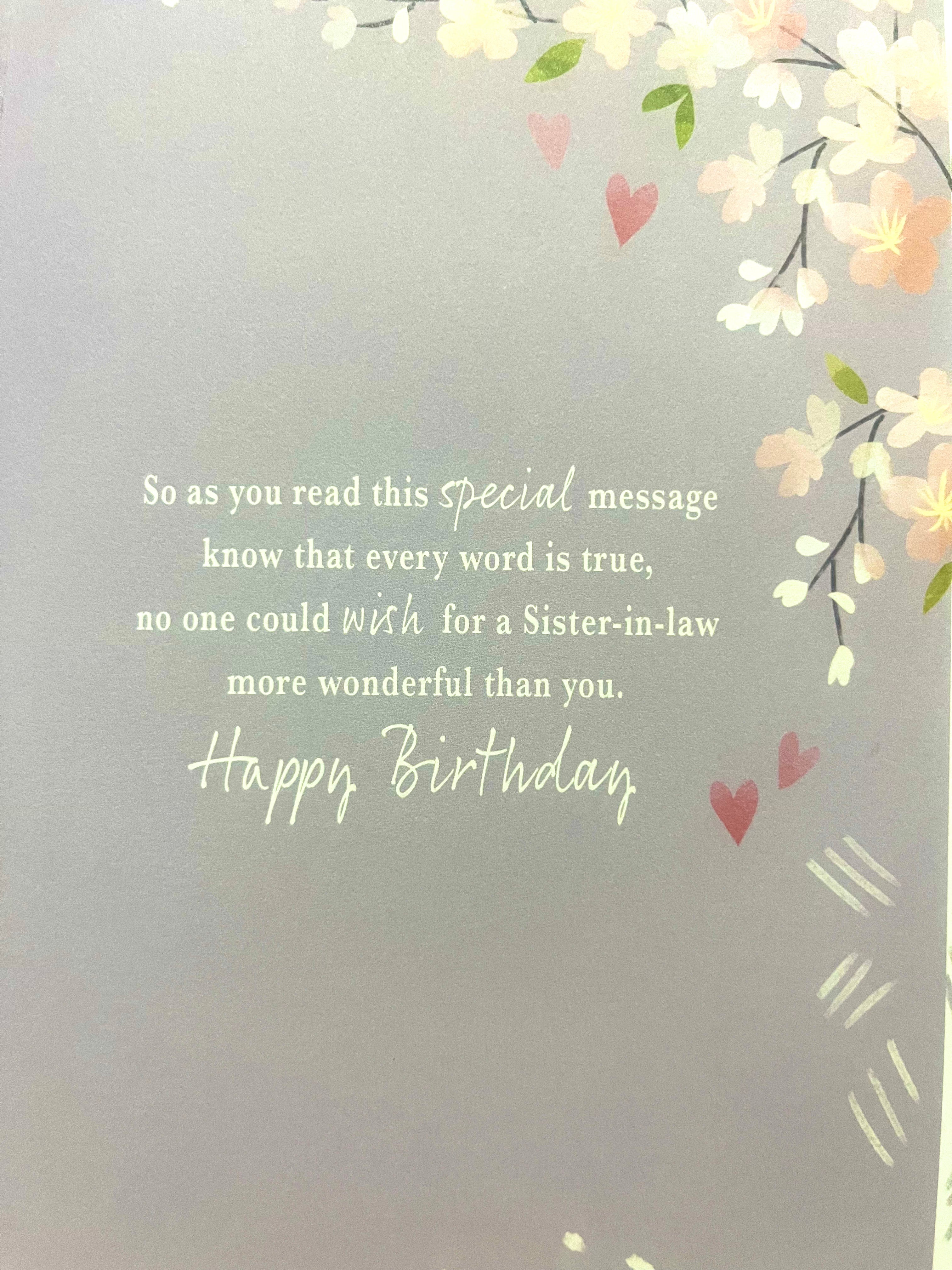 Sister in Law Birthday Card
