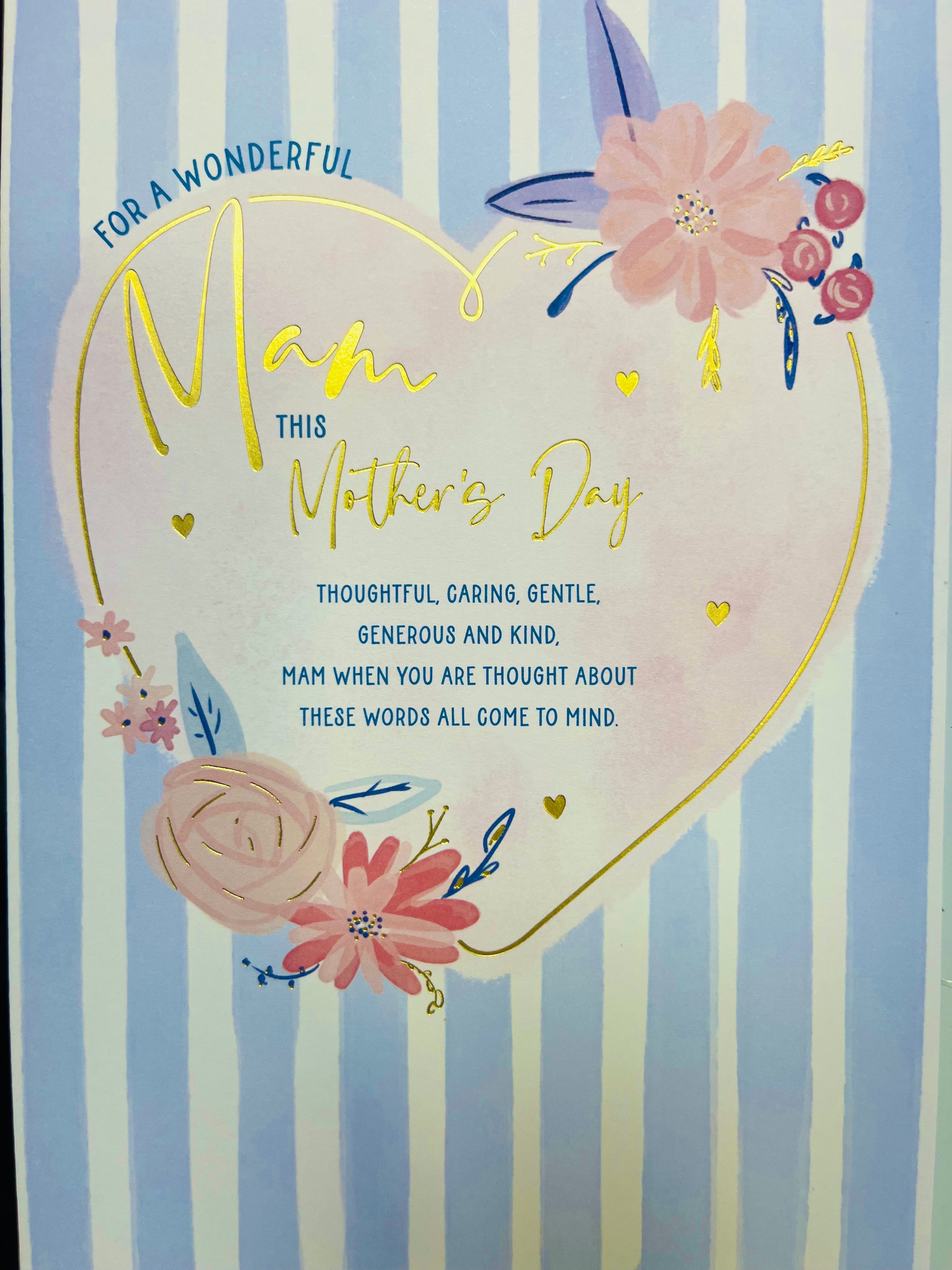 To Mam on Mothers Day Card