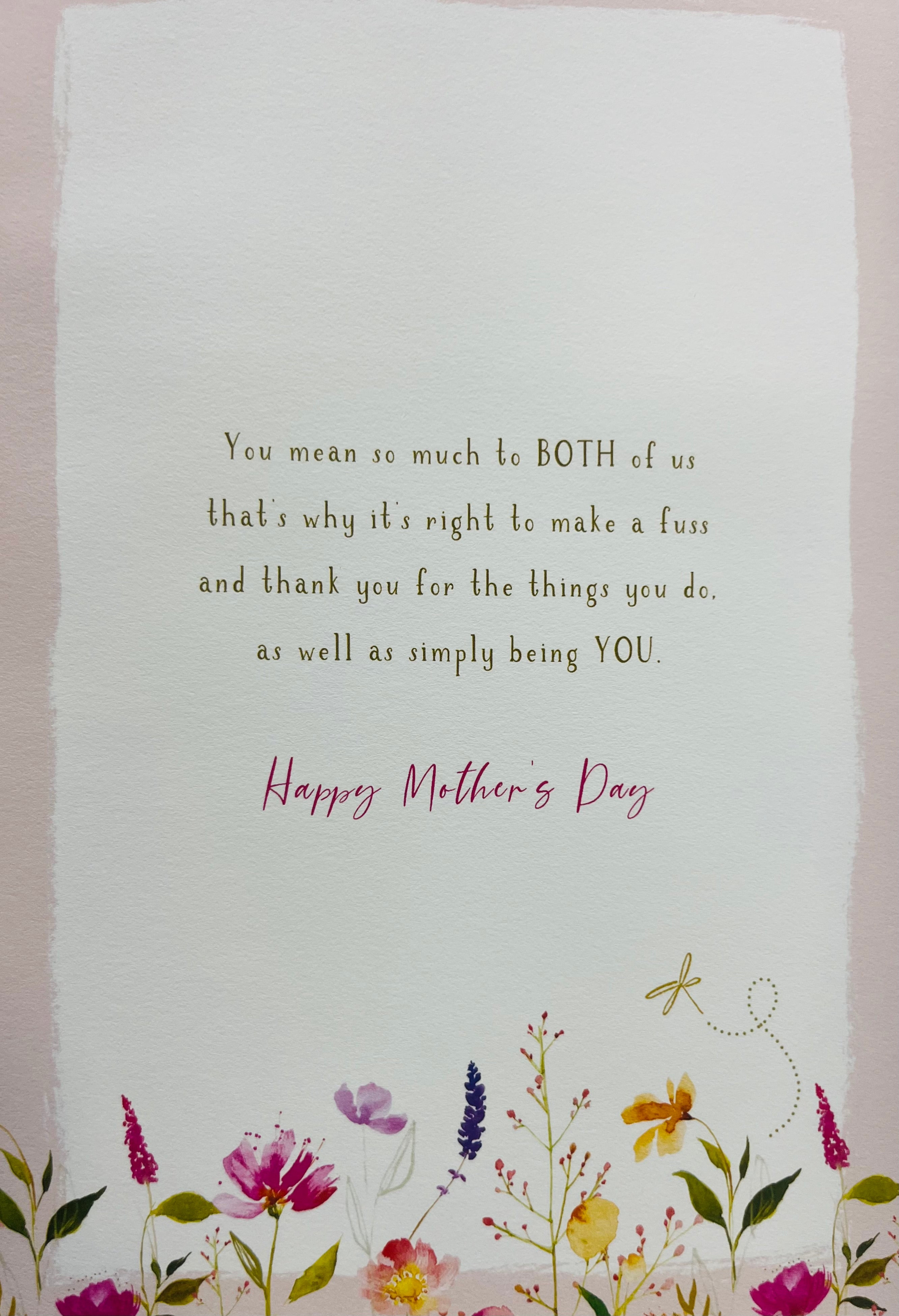 To Mum from Both of Us on Mothers Day Card