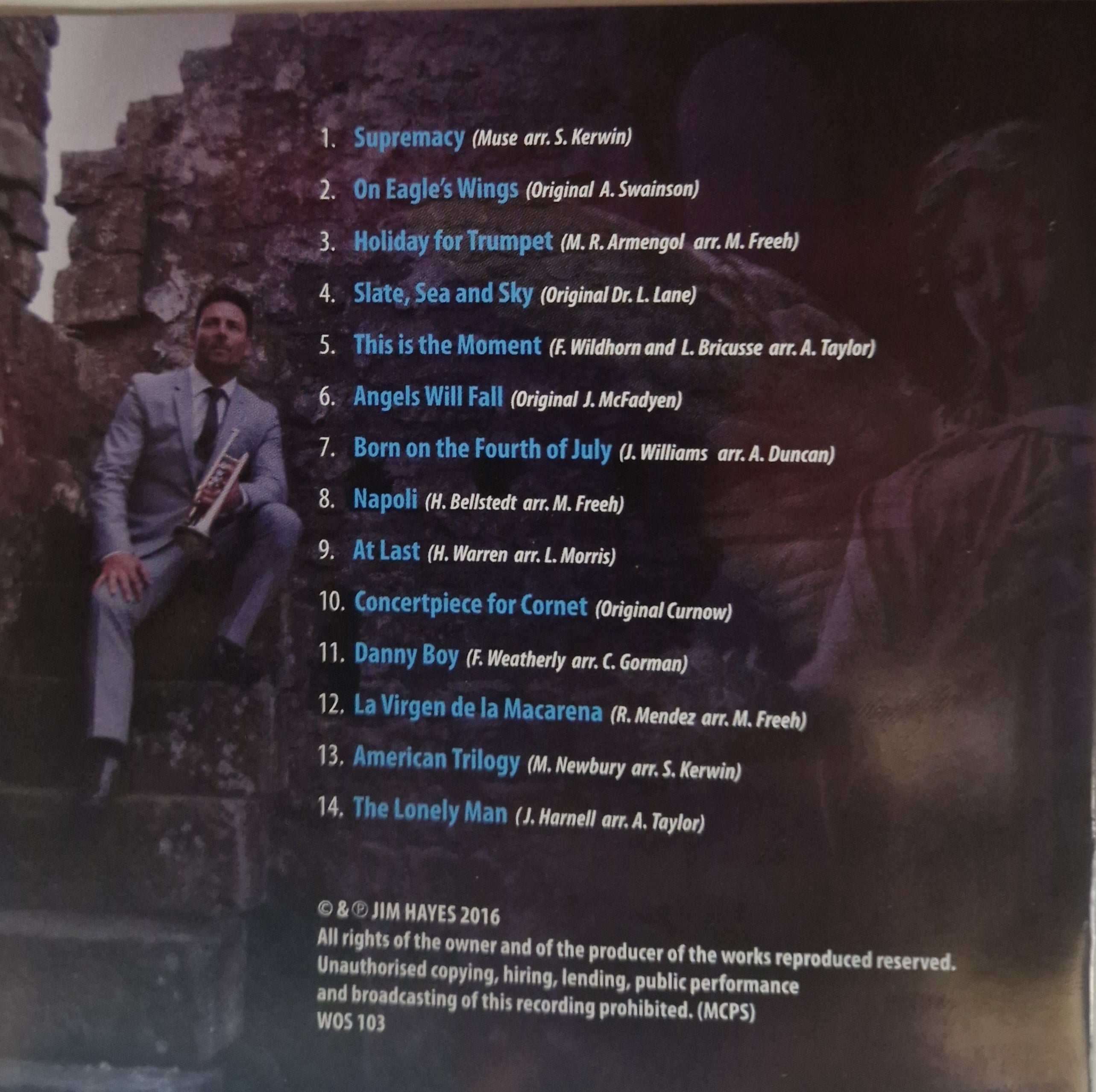 Jim Hayes (Cornet) Solo Cd "Angels Will Fall".