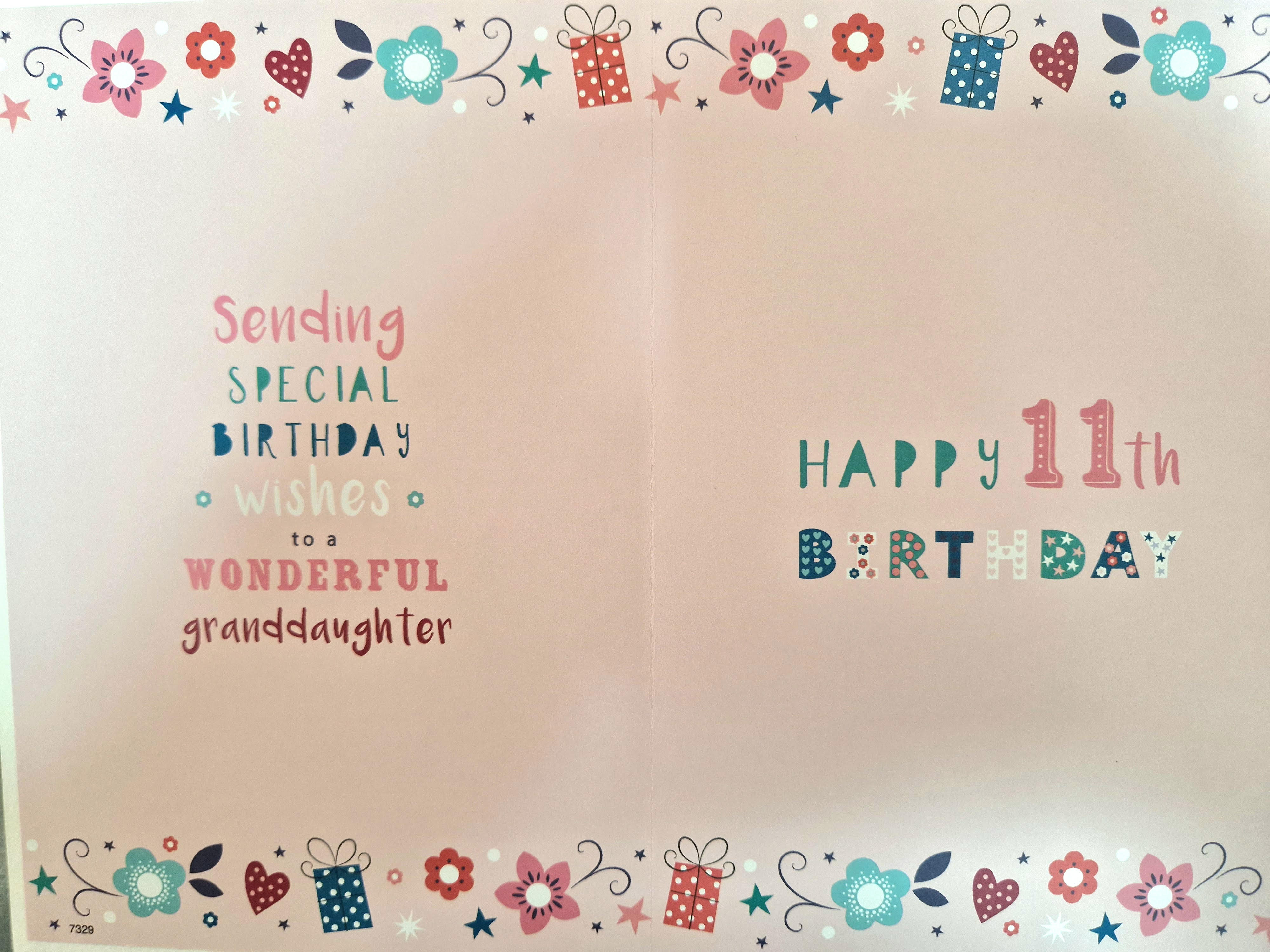 Granddaughter 11th Birthday Card