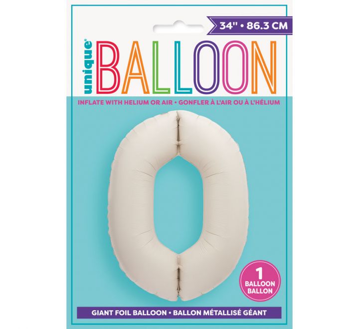 "Unique" Super Shape Helium Filled Balloon - 34 Inches - WHITE