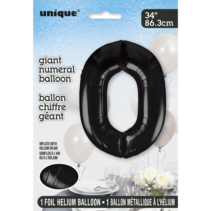 "Unique" Super Shape Helium Filled Balloon - 34 Inches - BLACK