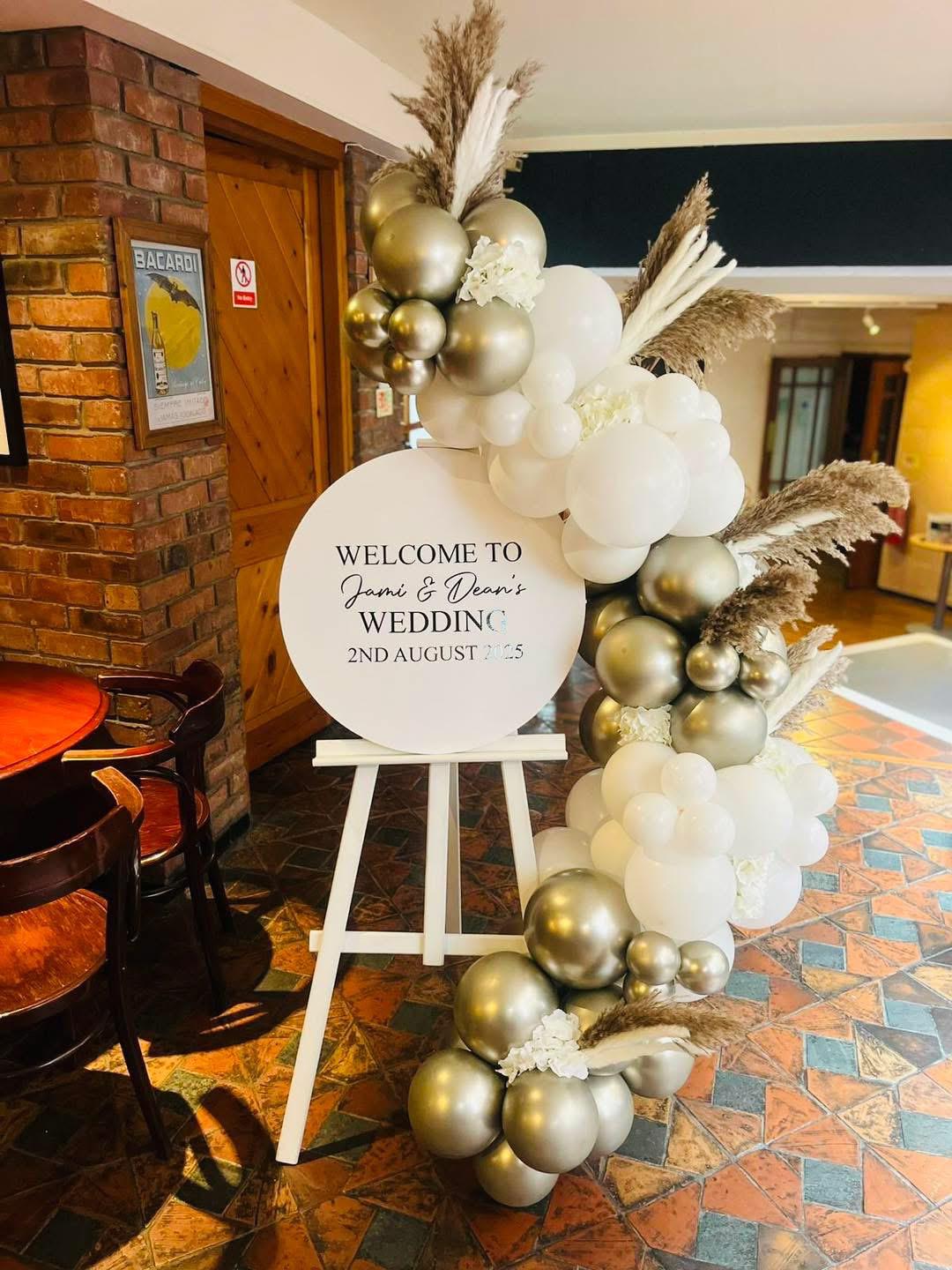 Easel with Flowers and Pampas Grass
