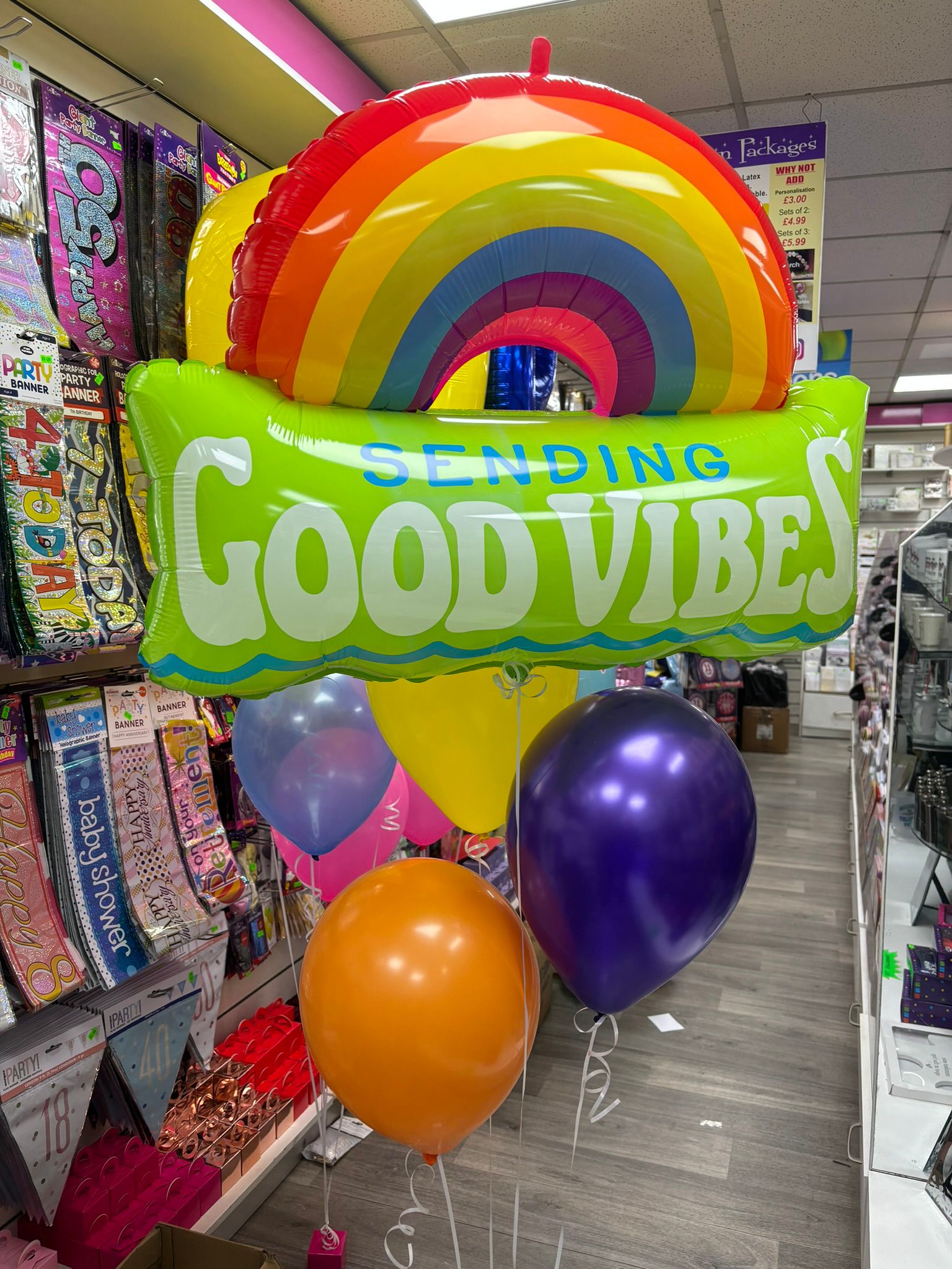 Balloon Bouquet. Good Vibes Balloon Display