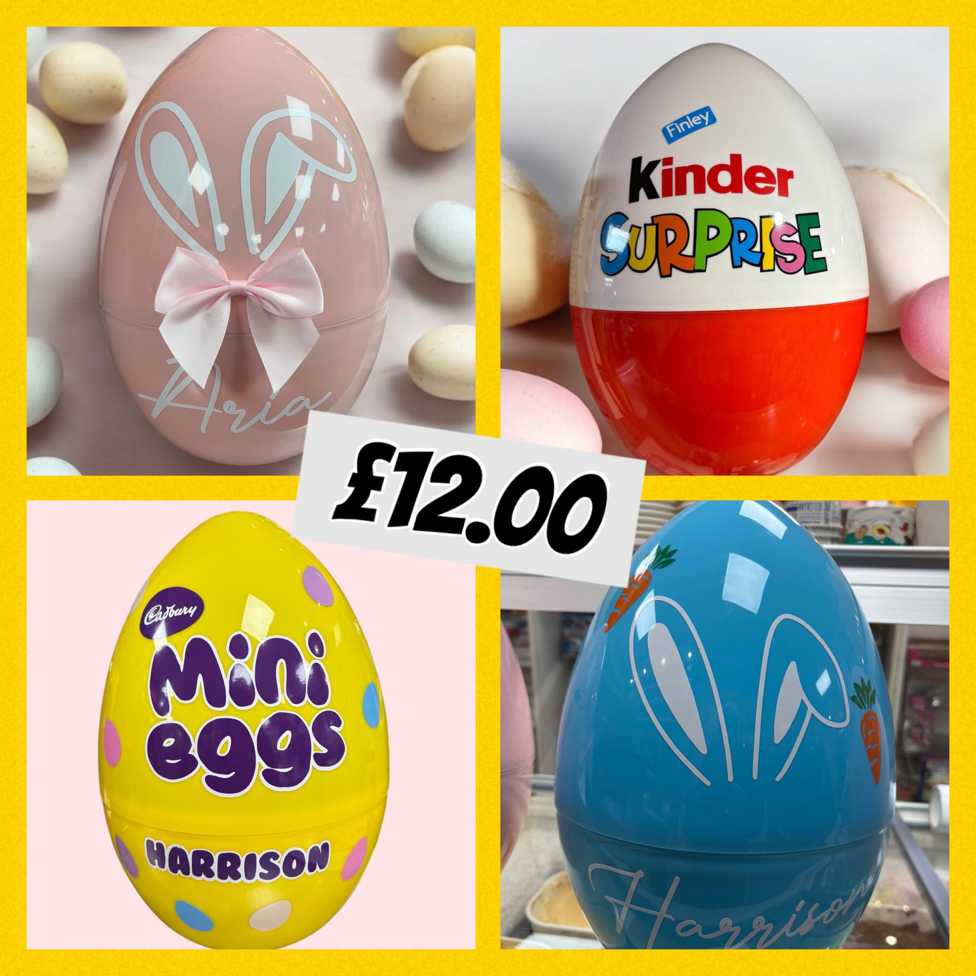 Large Personalised Easter Eggs - Empty