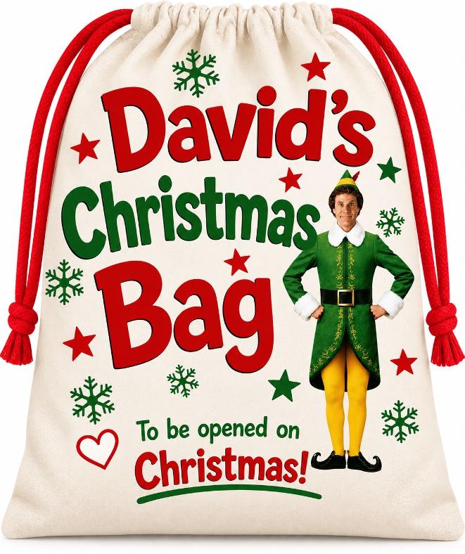 Personalised Elf Christmas Tote Bag