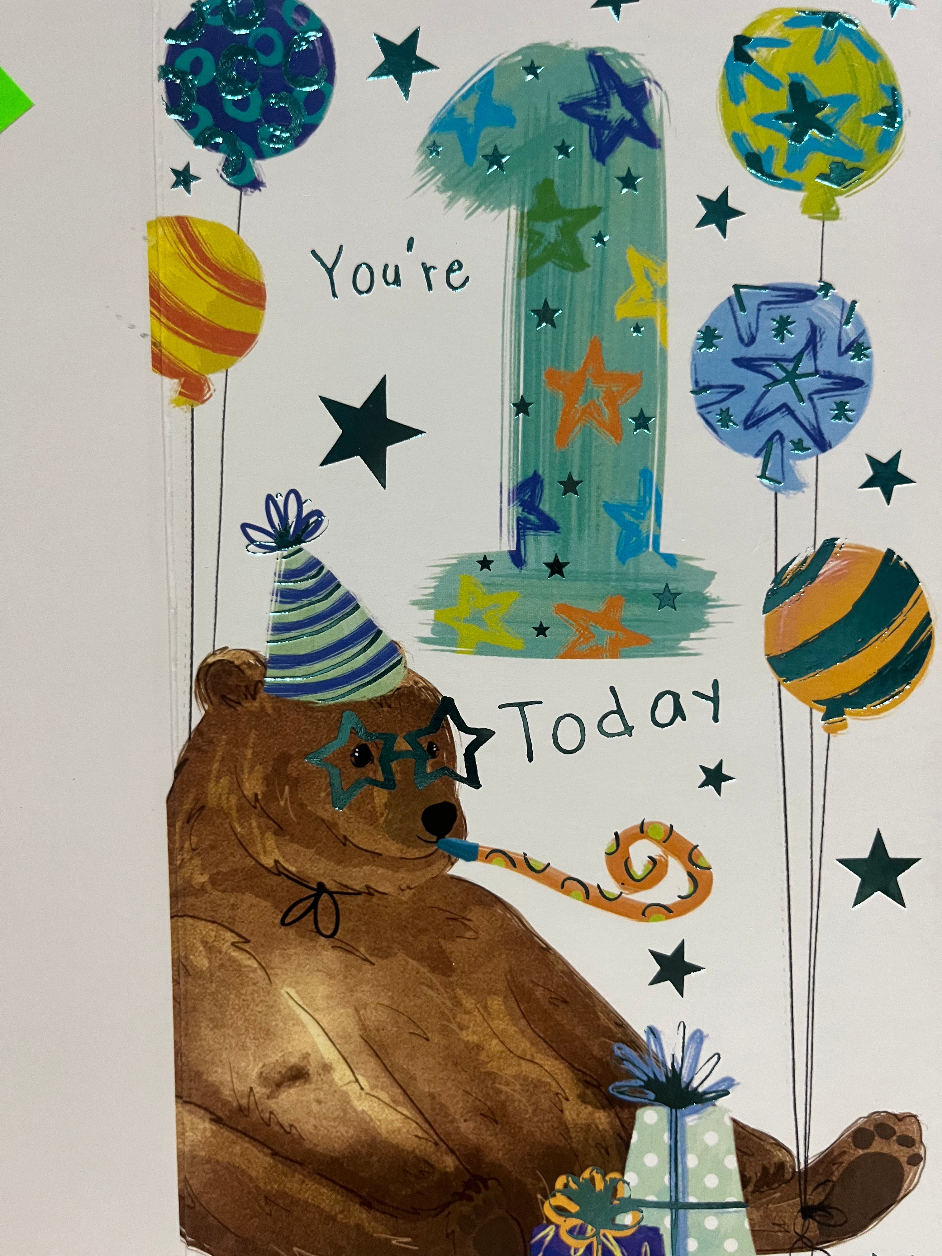 Age 1 Male Birthday Card