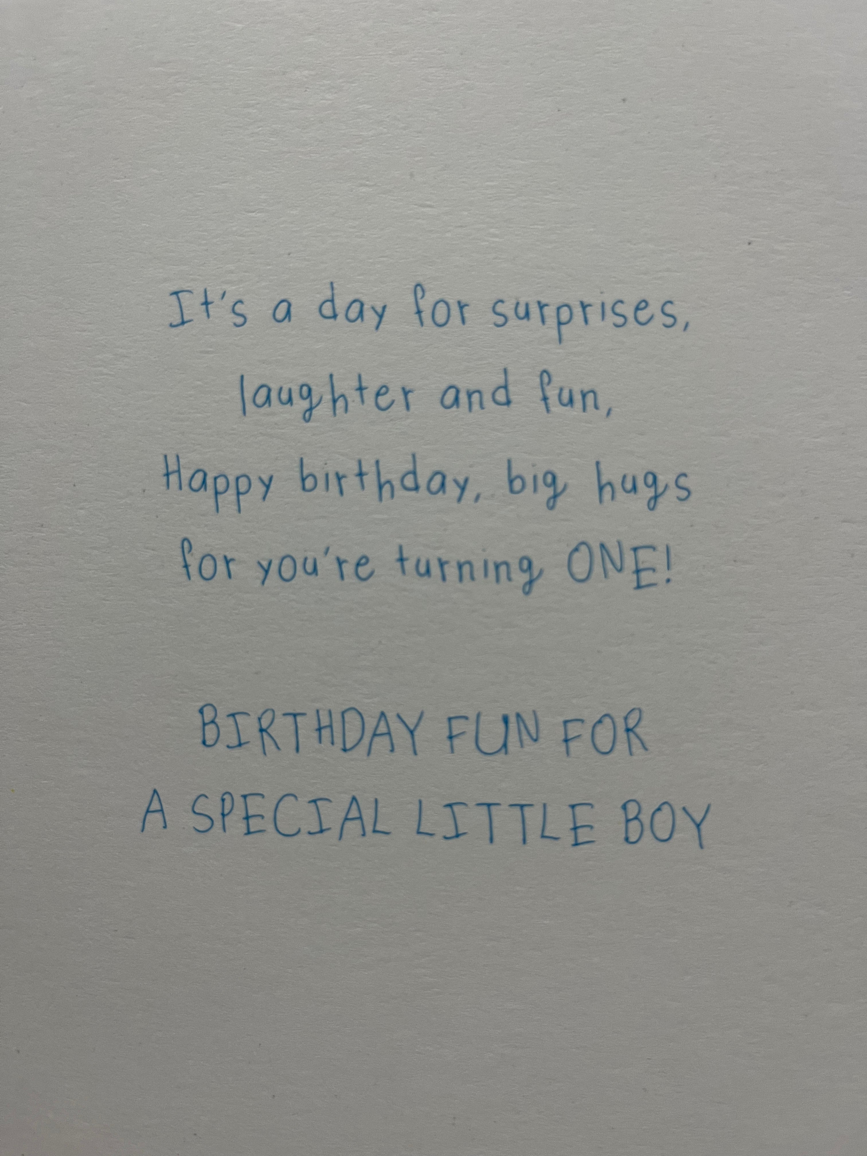Age 1 Male Birthday Card