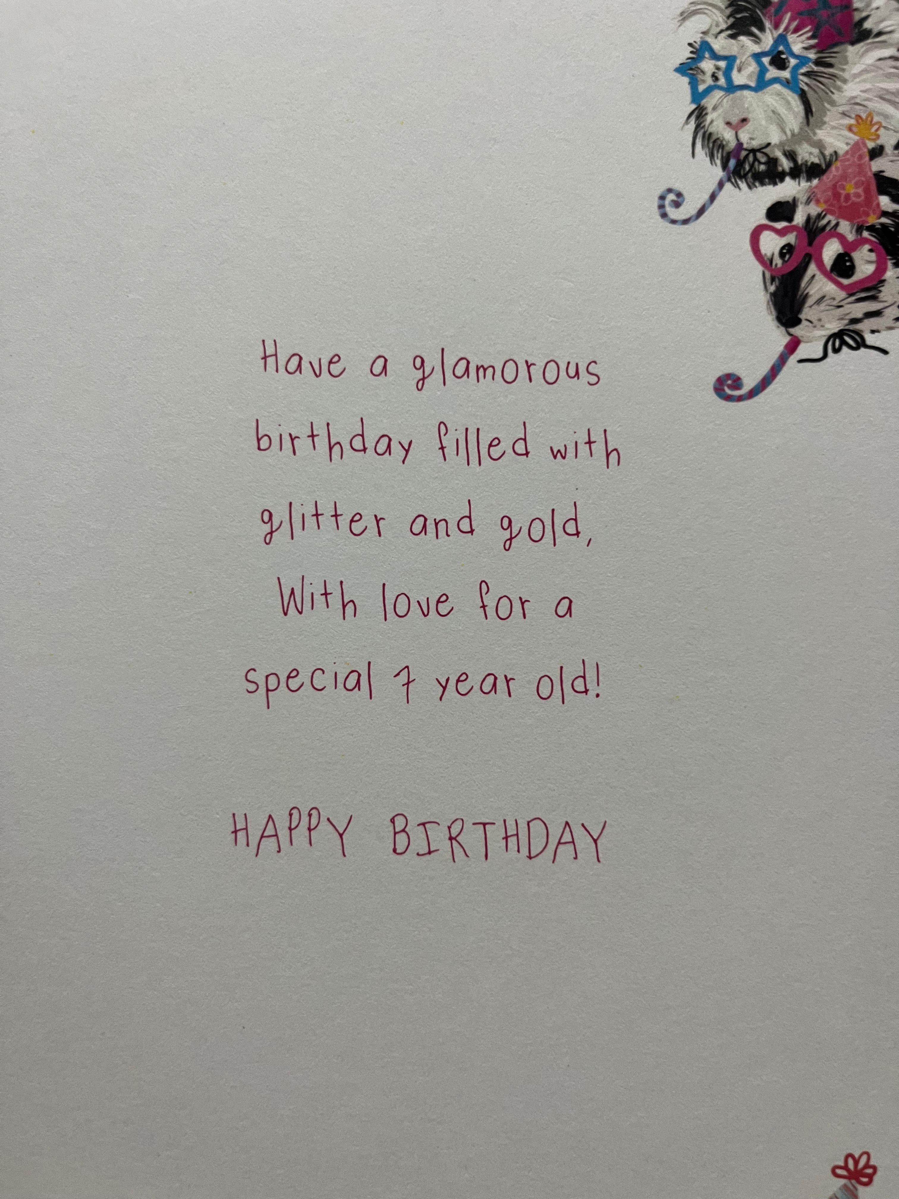 Age 7 Female Birthday Card