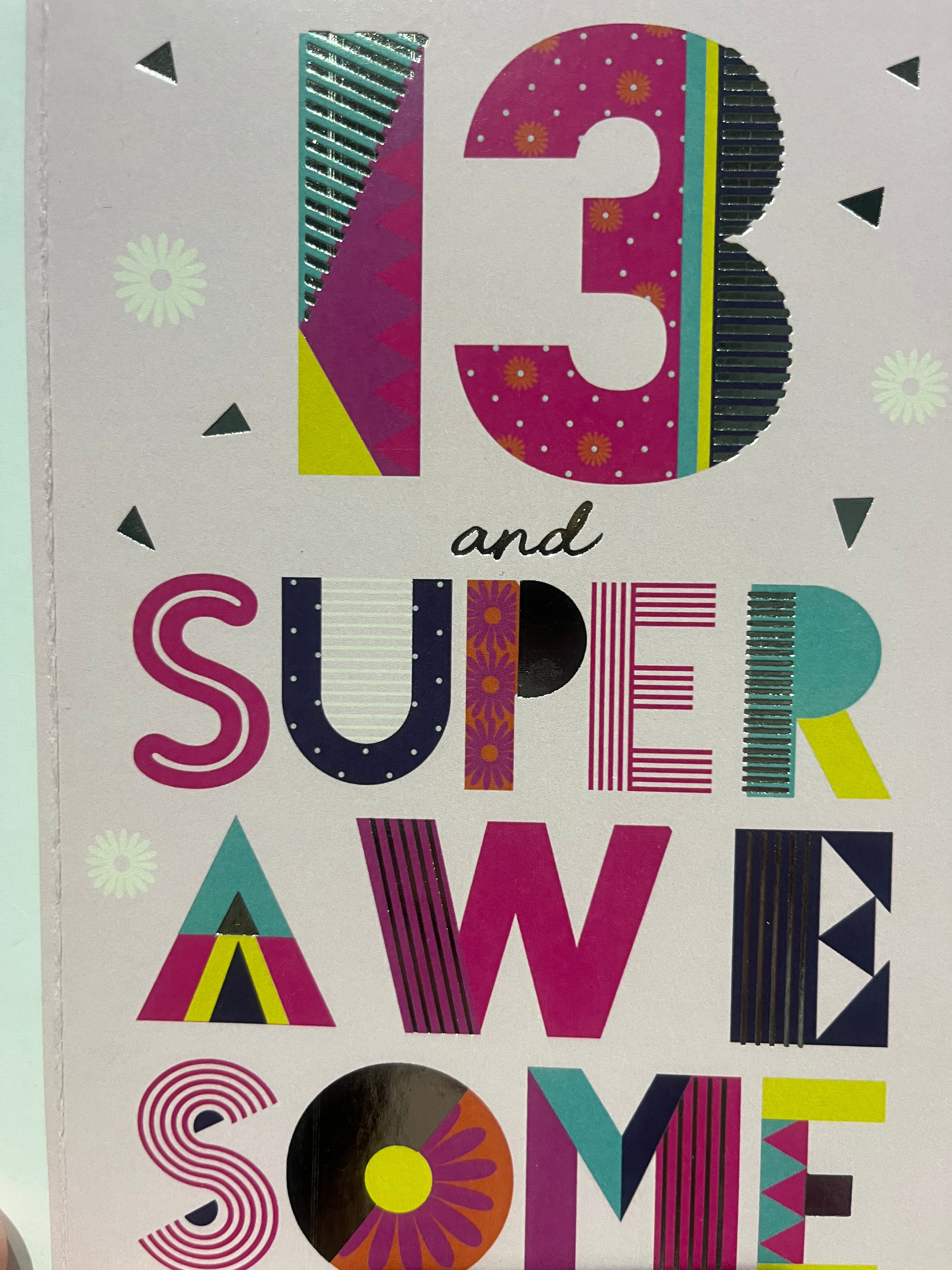 Age 13 Female Birthday Card