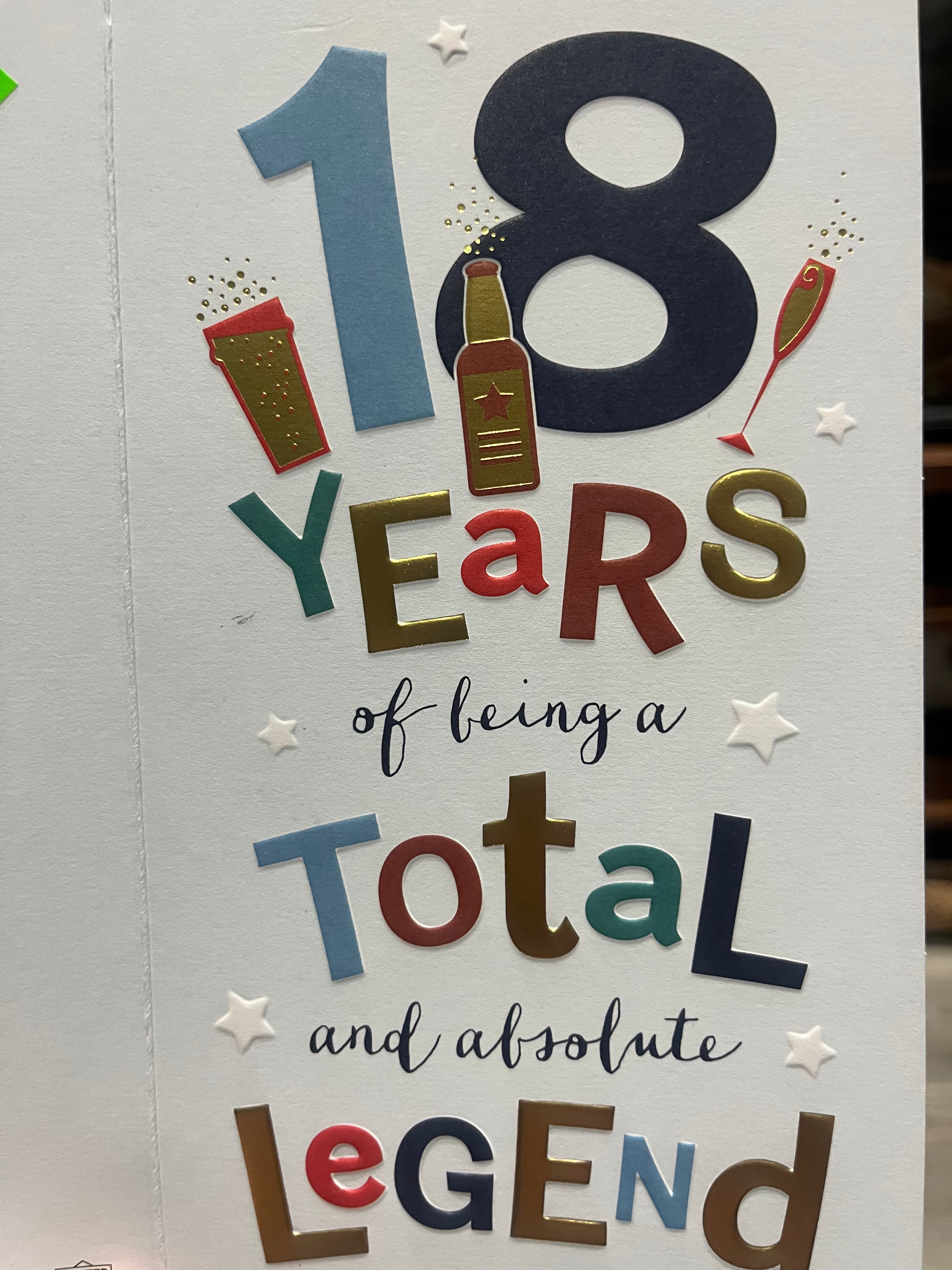 Age 18 Male Birthday Card