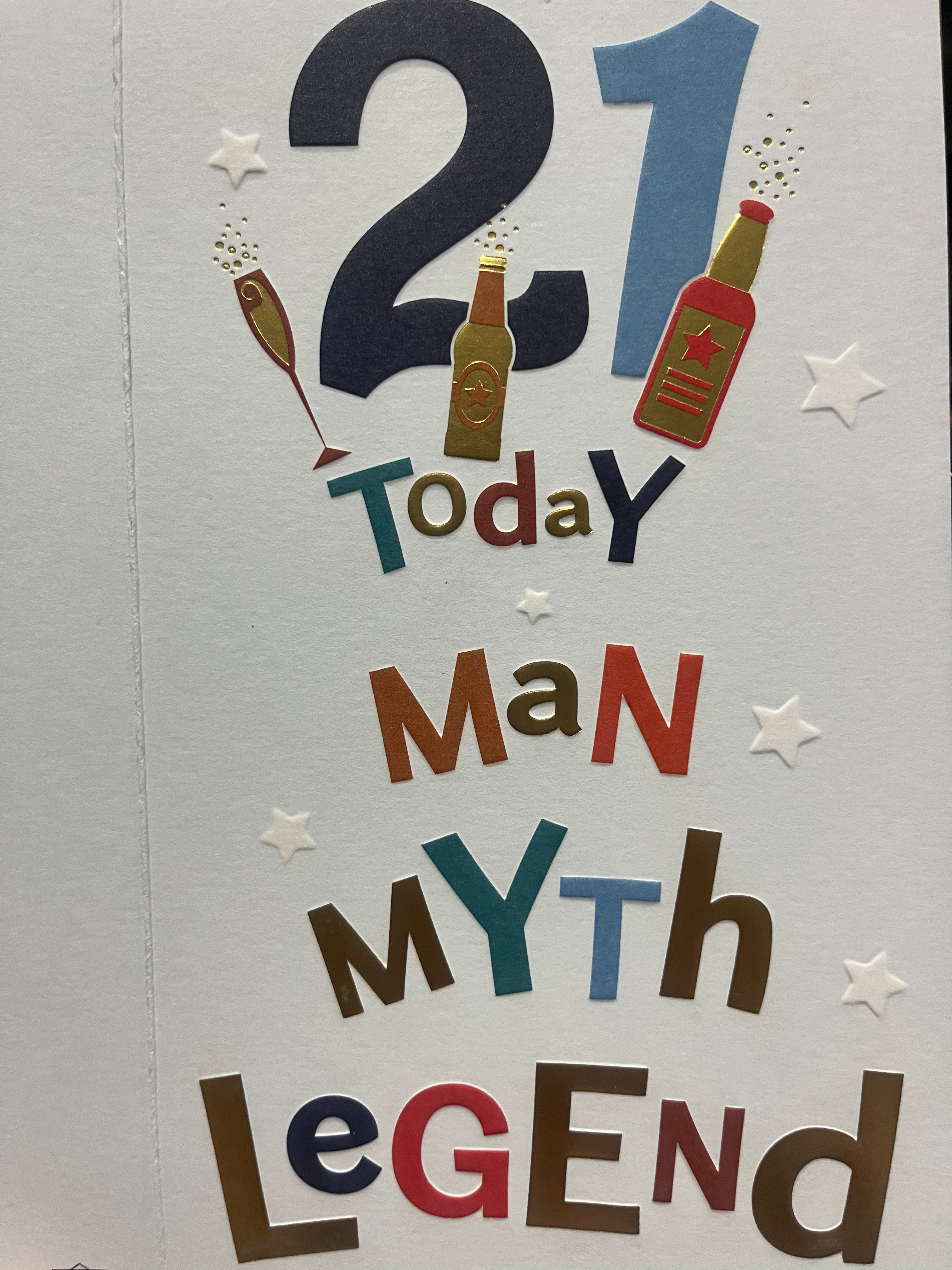 Age 21 Male Birthday Card