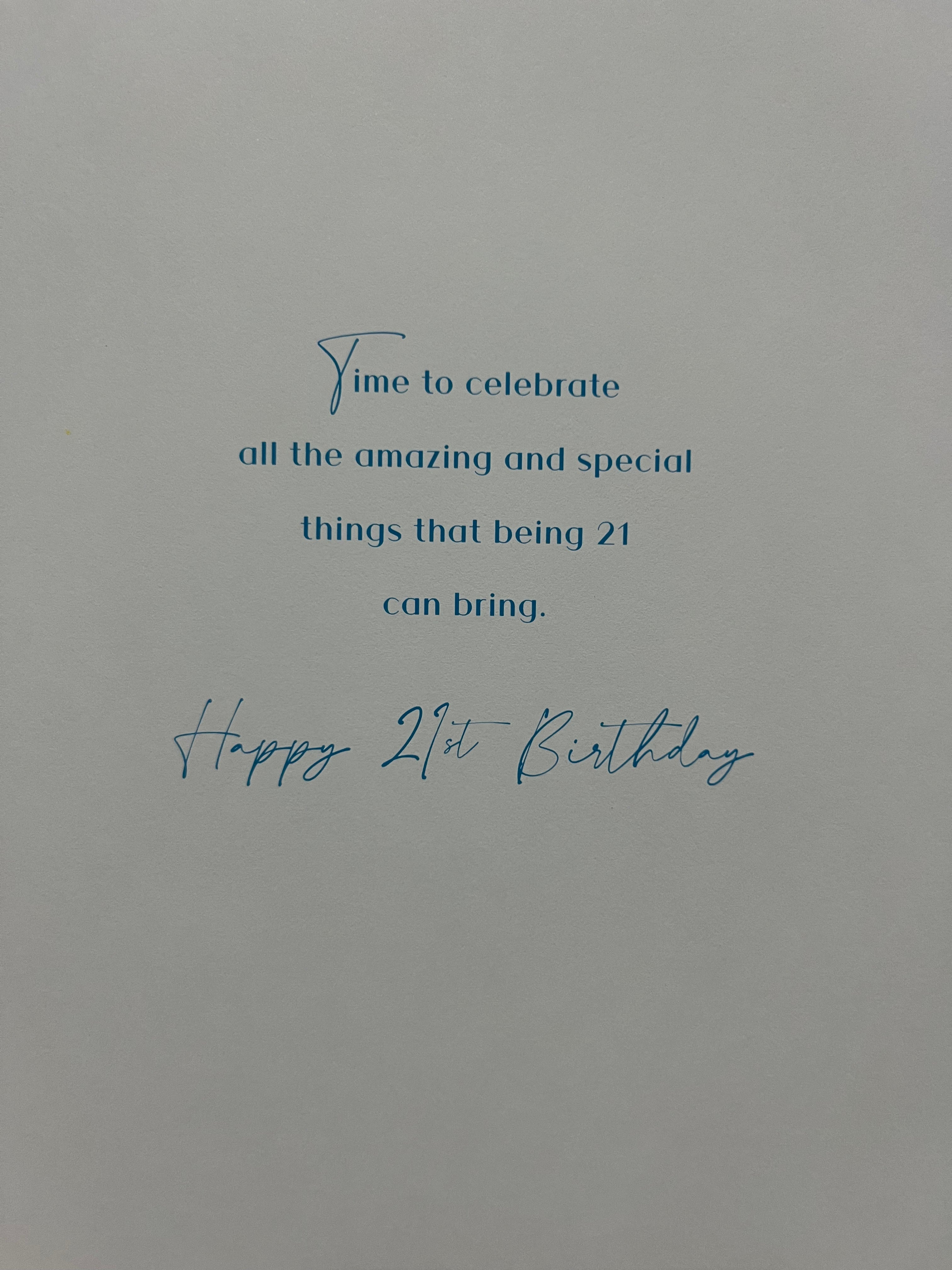 Age 21 Male Birthday Card