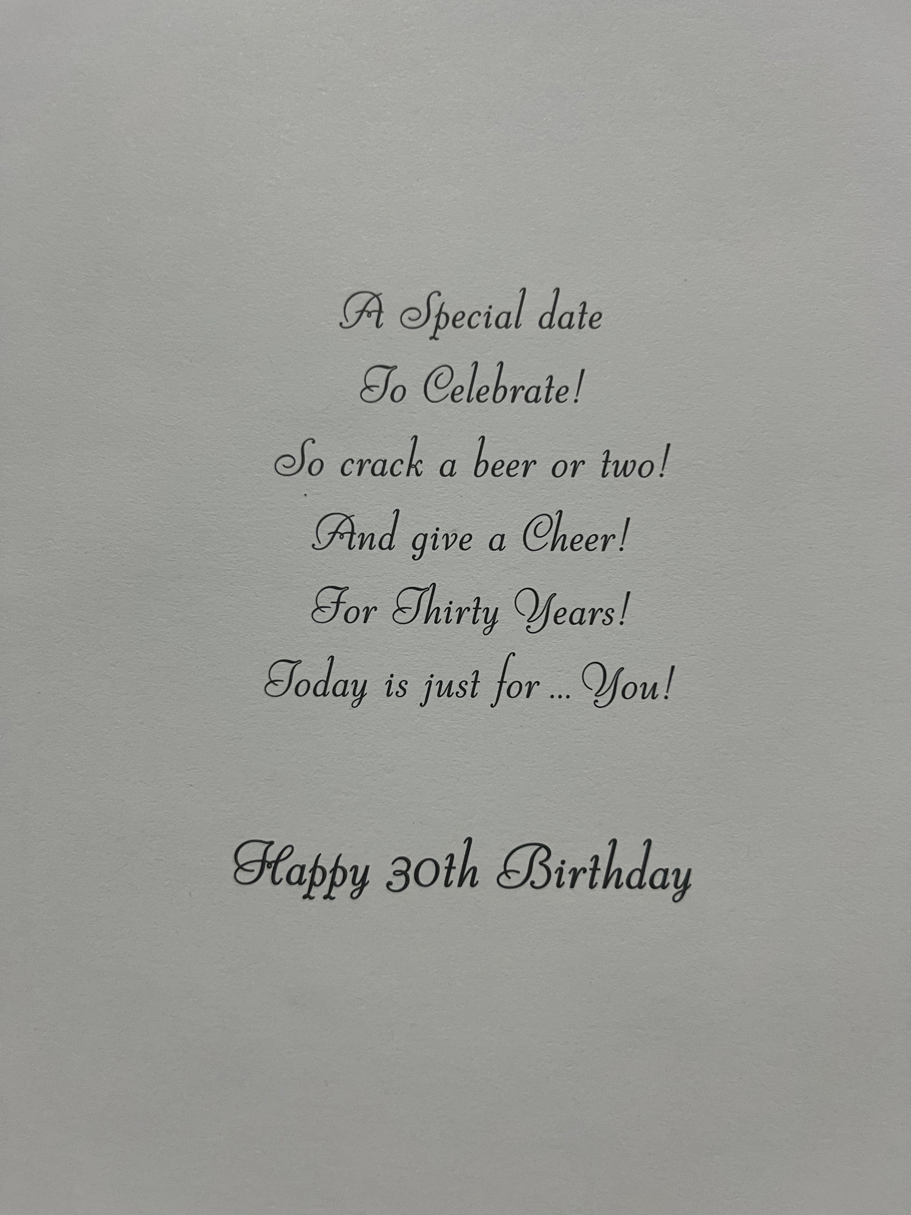 Age 30 Male Birthday Card