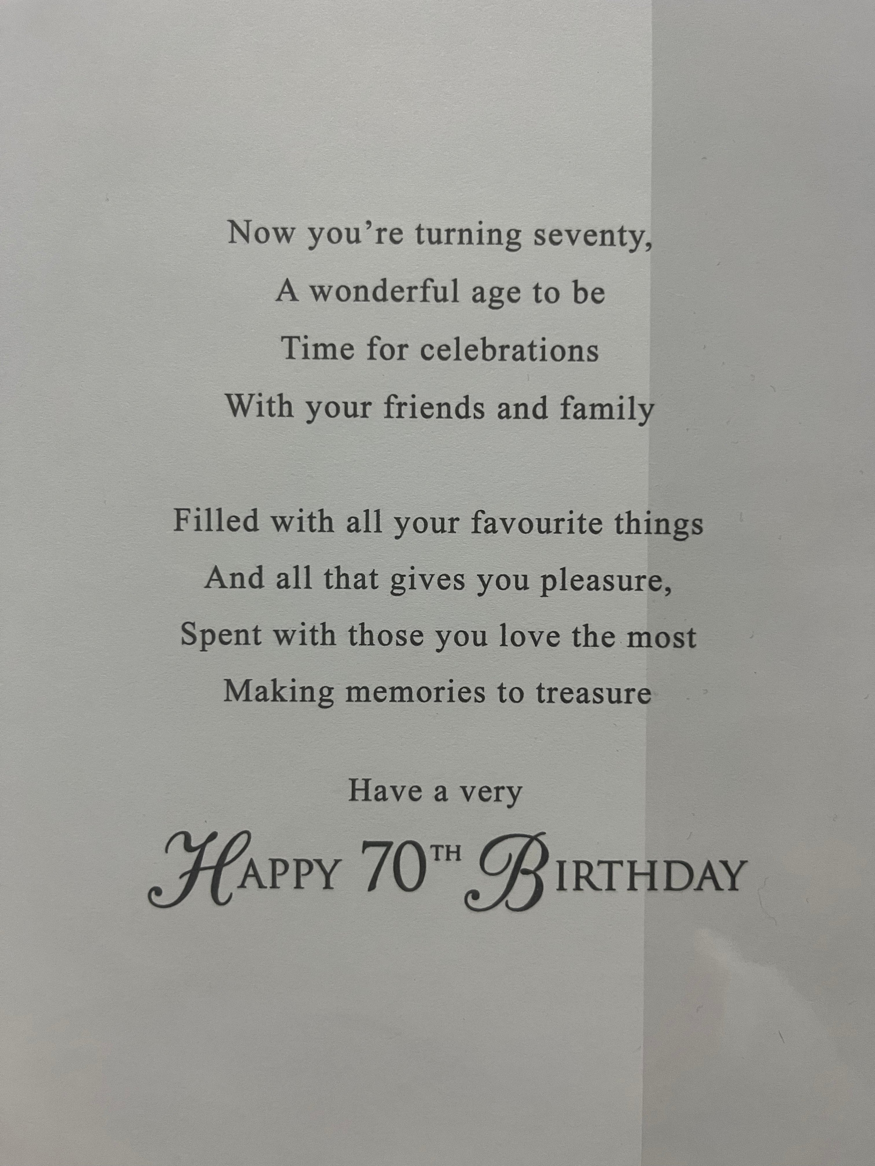 Age 70 Male Birthday Card