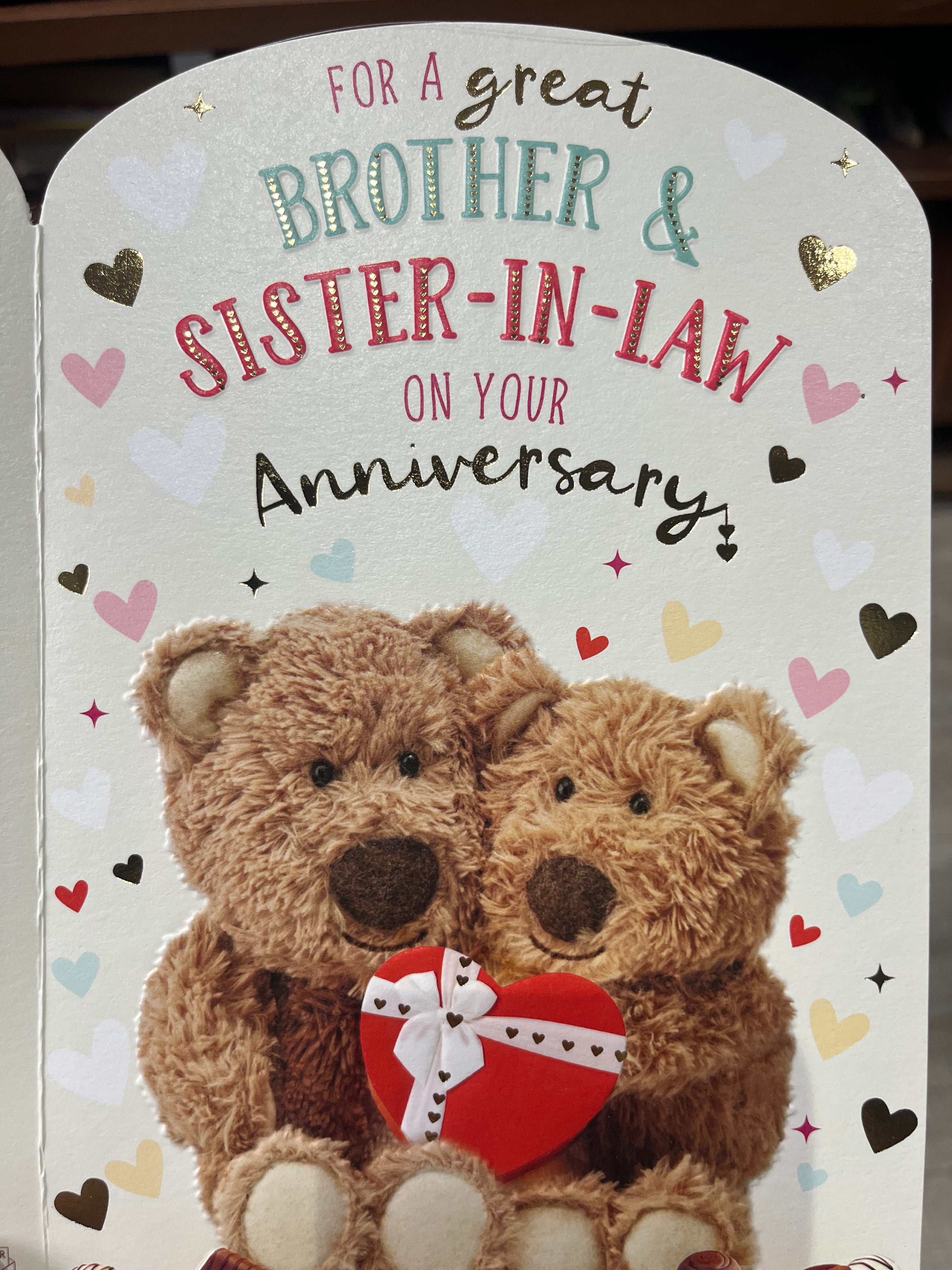 Brother and Sister in Law Anniversary Card