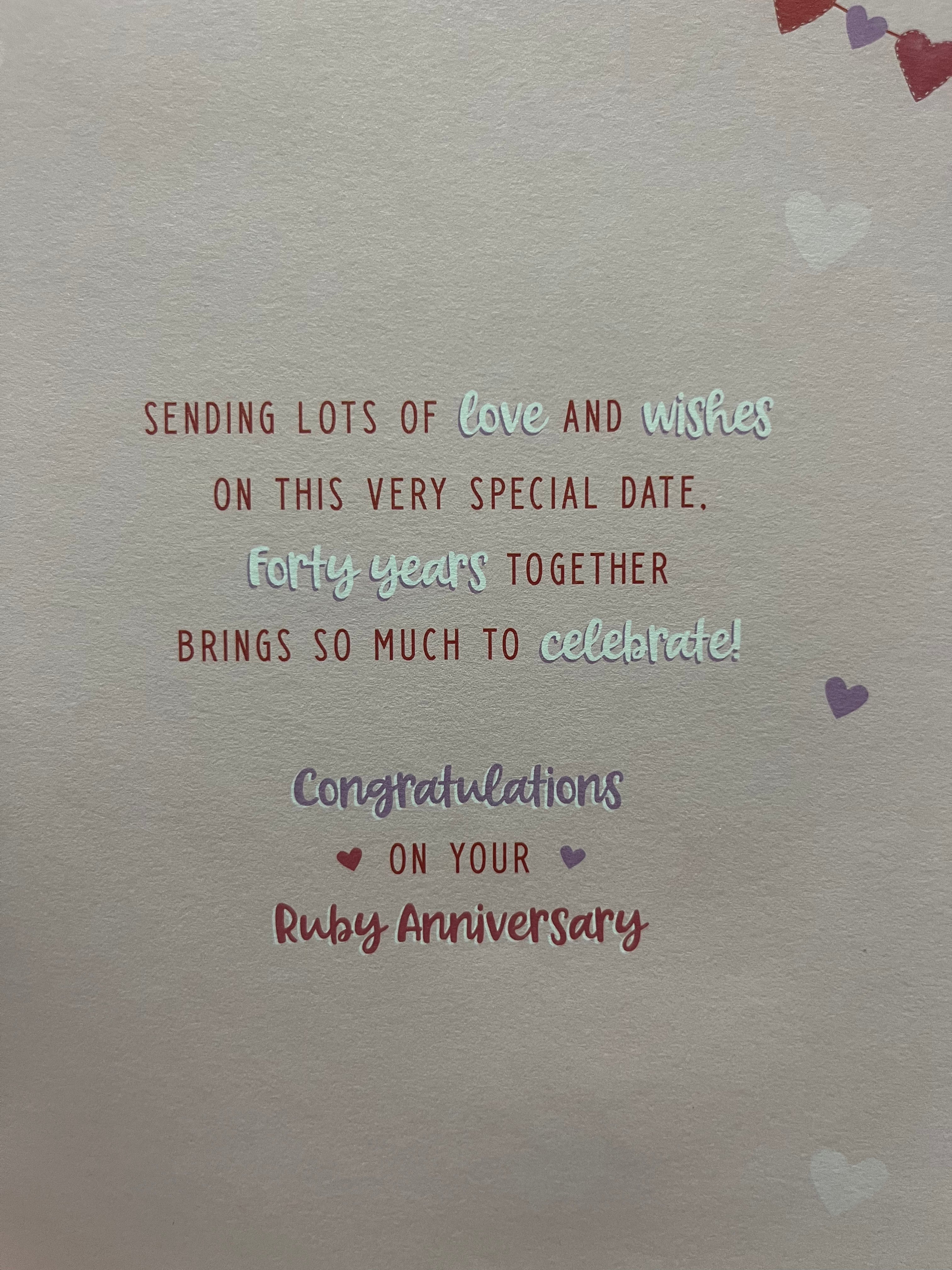 Ruby Wedding Card