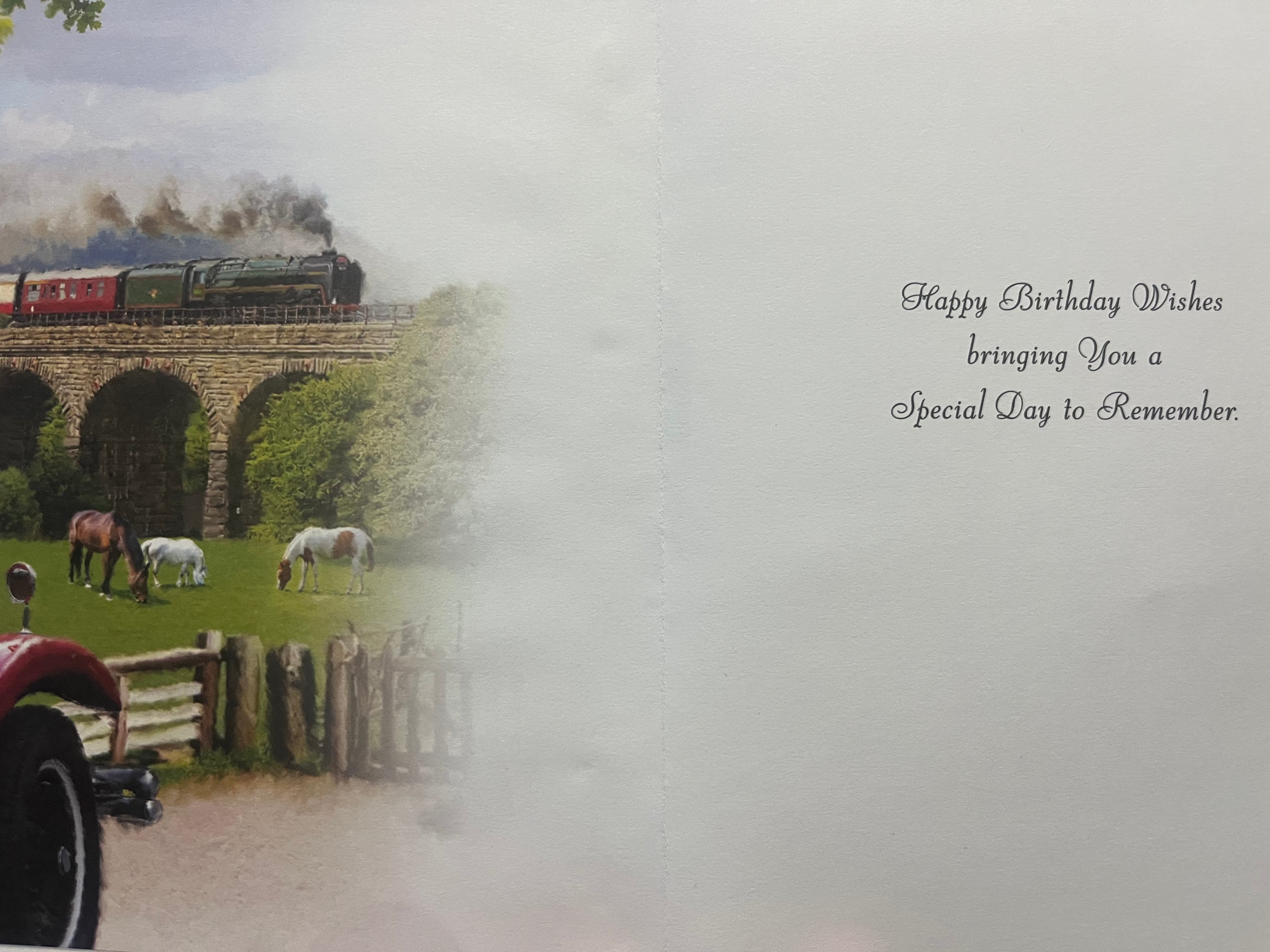 Male Traditional Birthday Card. Countryside theme