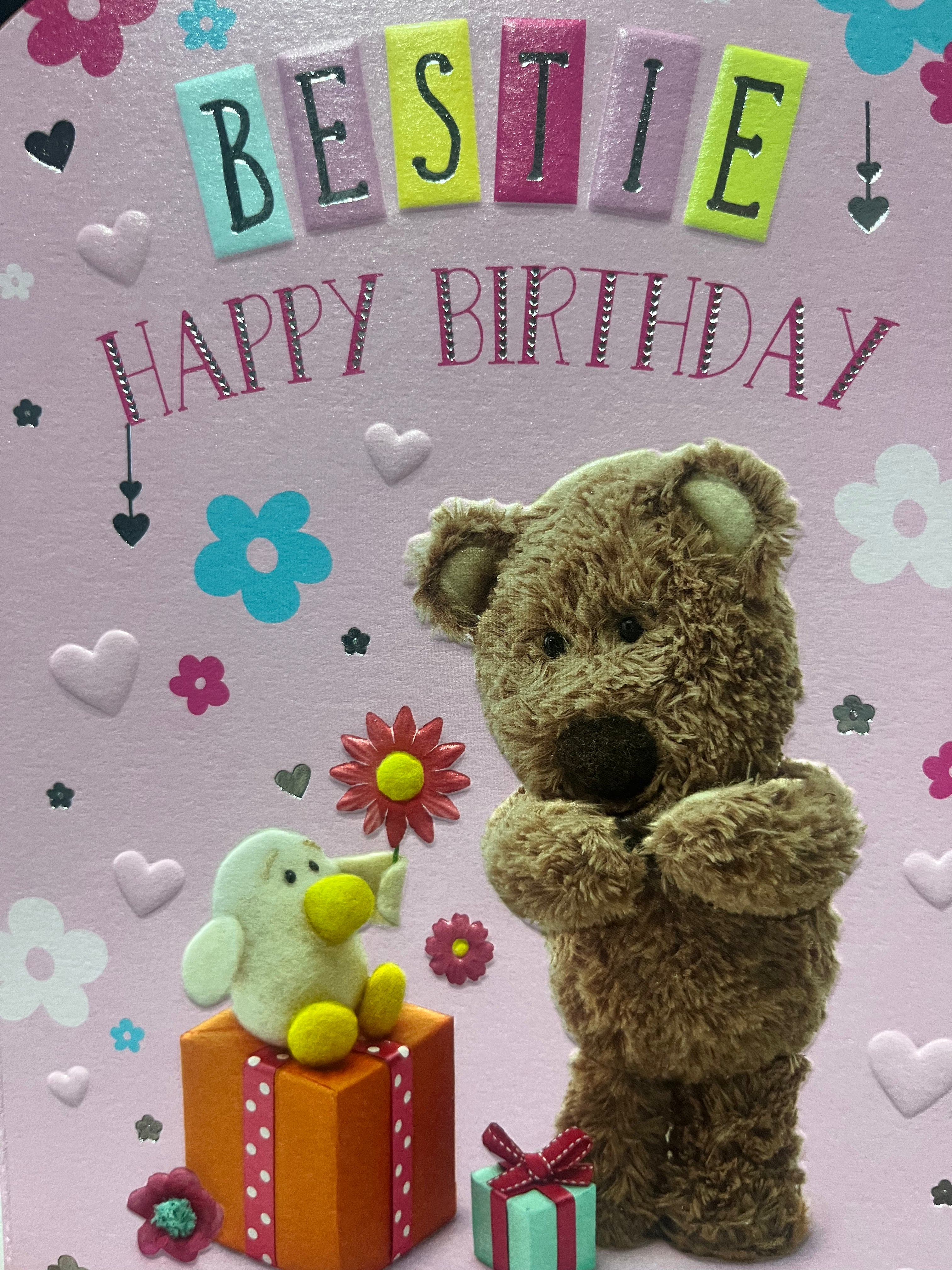 Cute Female Friend Birthday Card. Bestie Happy Birthday