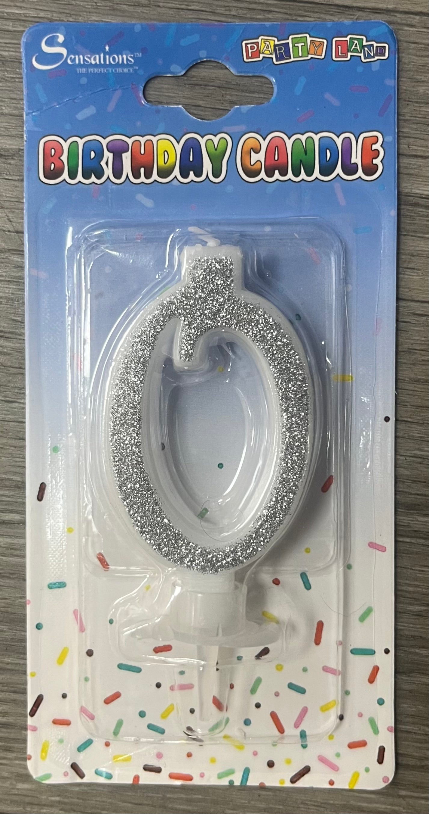 Number 0 Candle. Silver, Pink or Blue