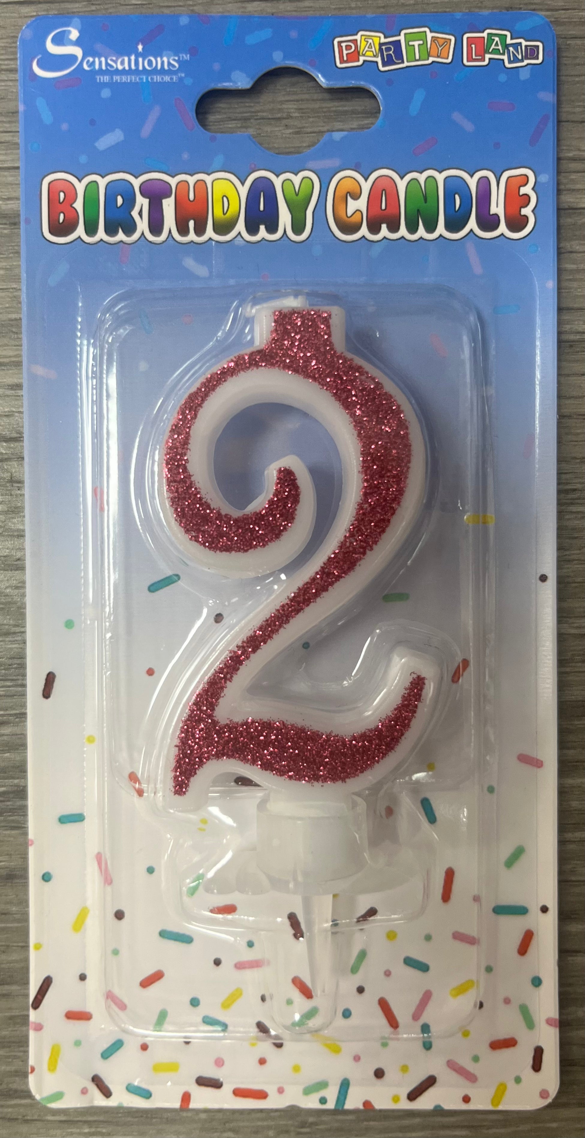 Number 2 Candle. Silver Pink or Blue