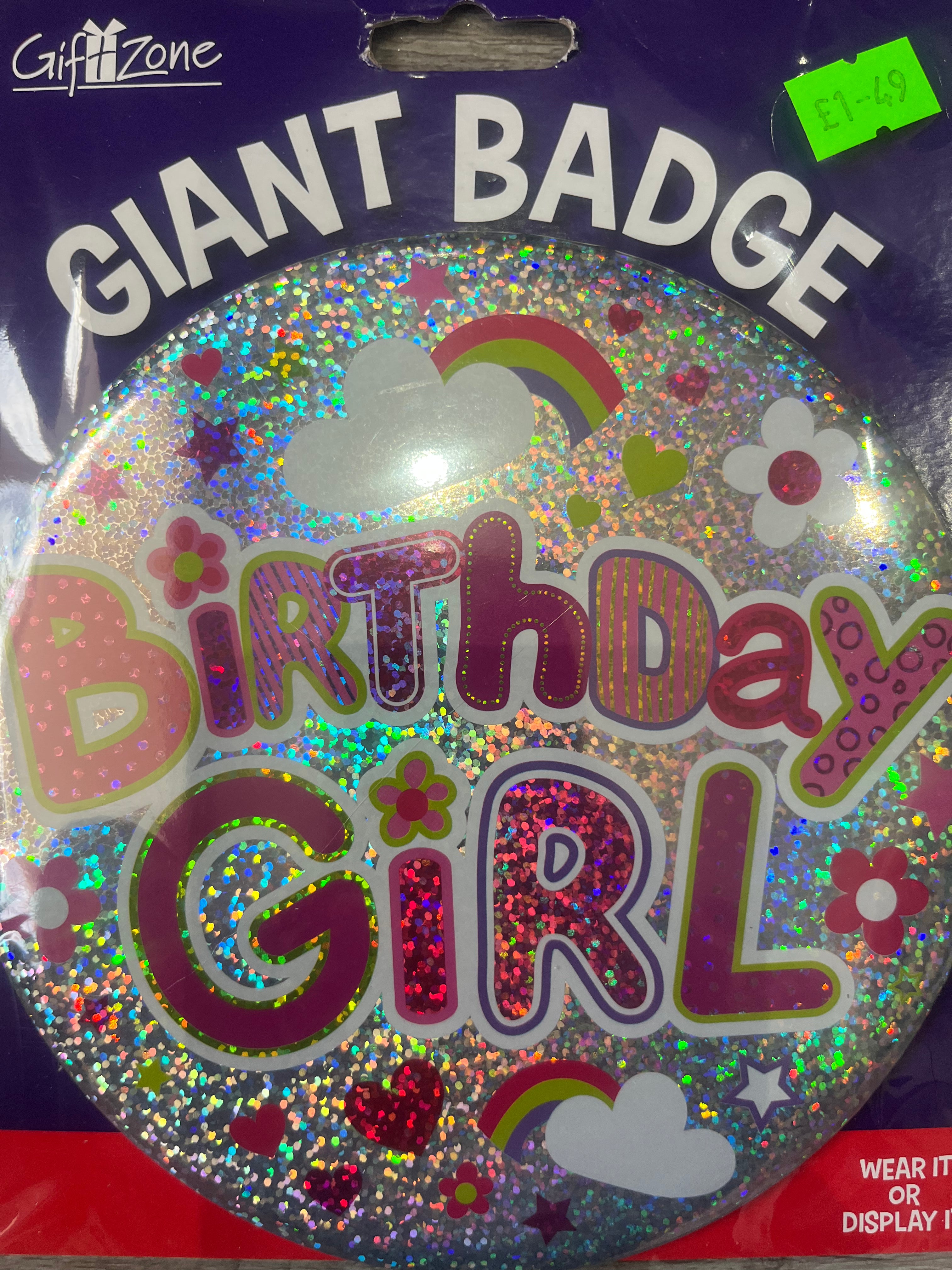 Giant Badge. Birthday Girl