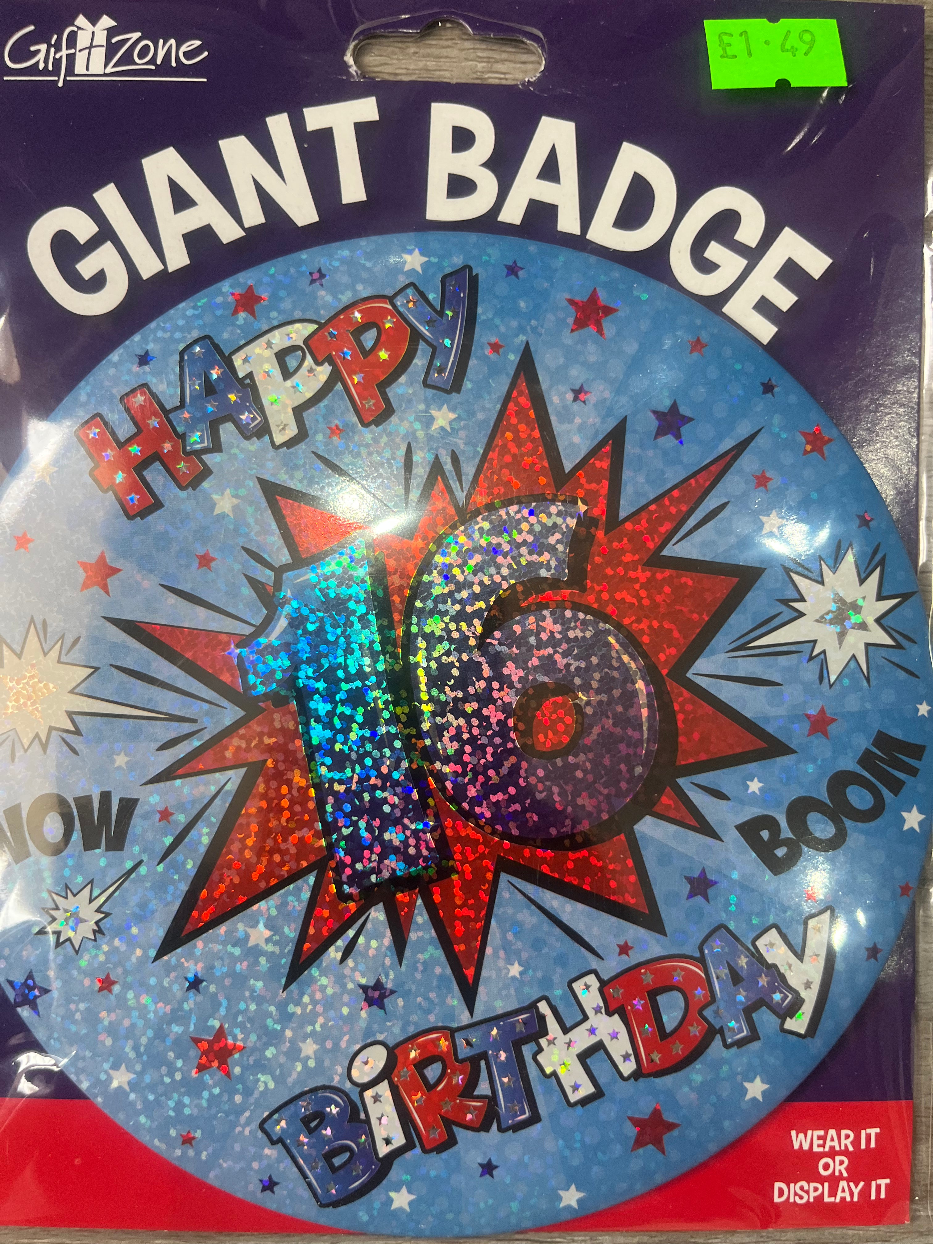 Giant Badge. Age 16