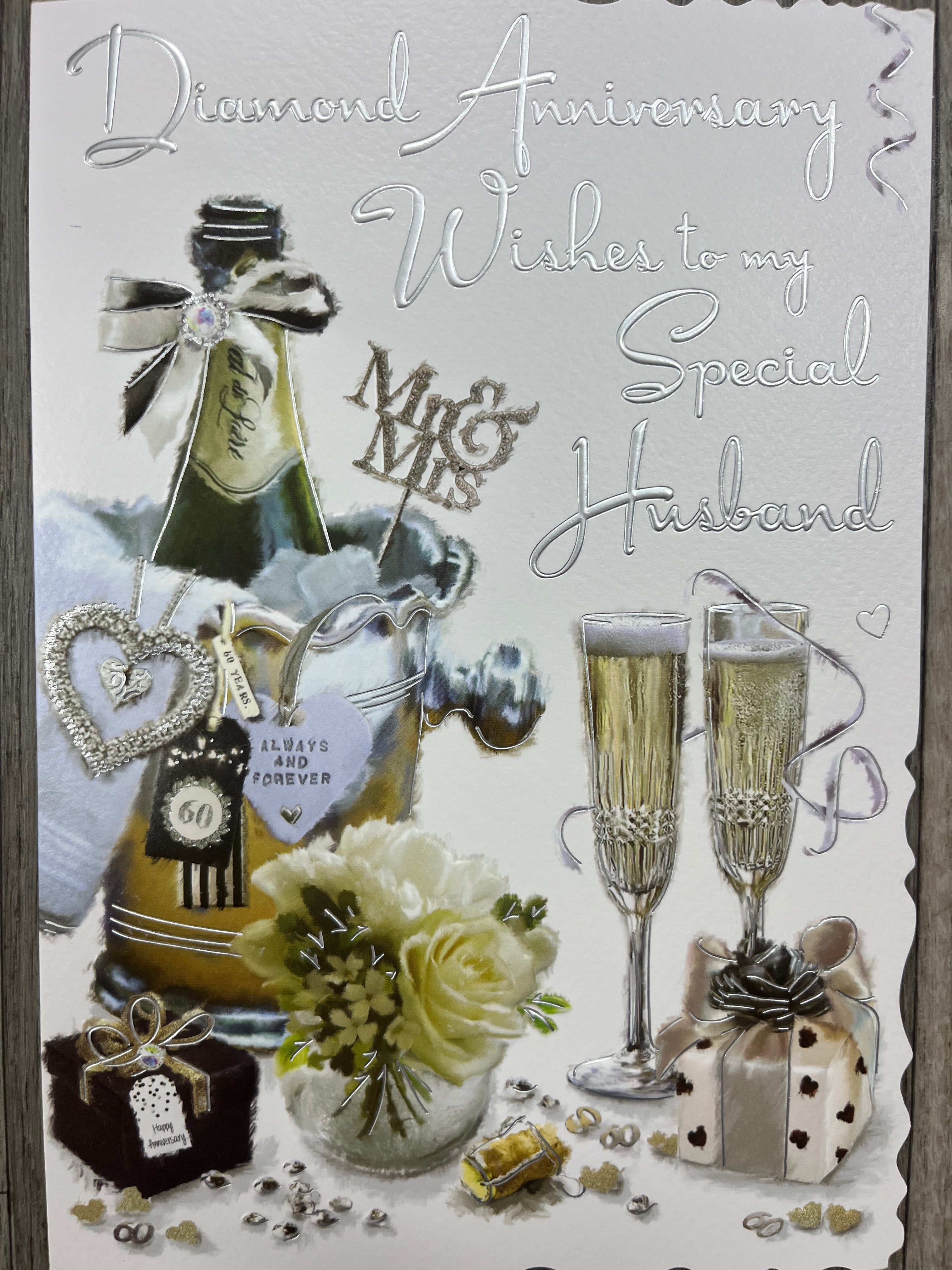 Husband Diamond Wedding Anniversary Card