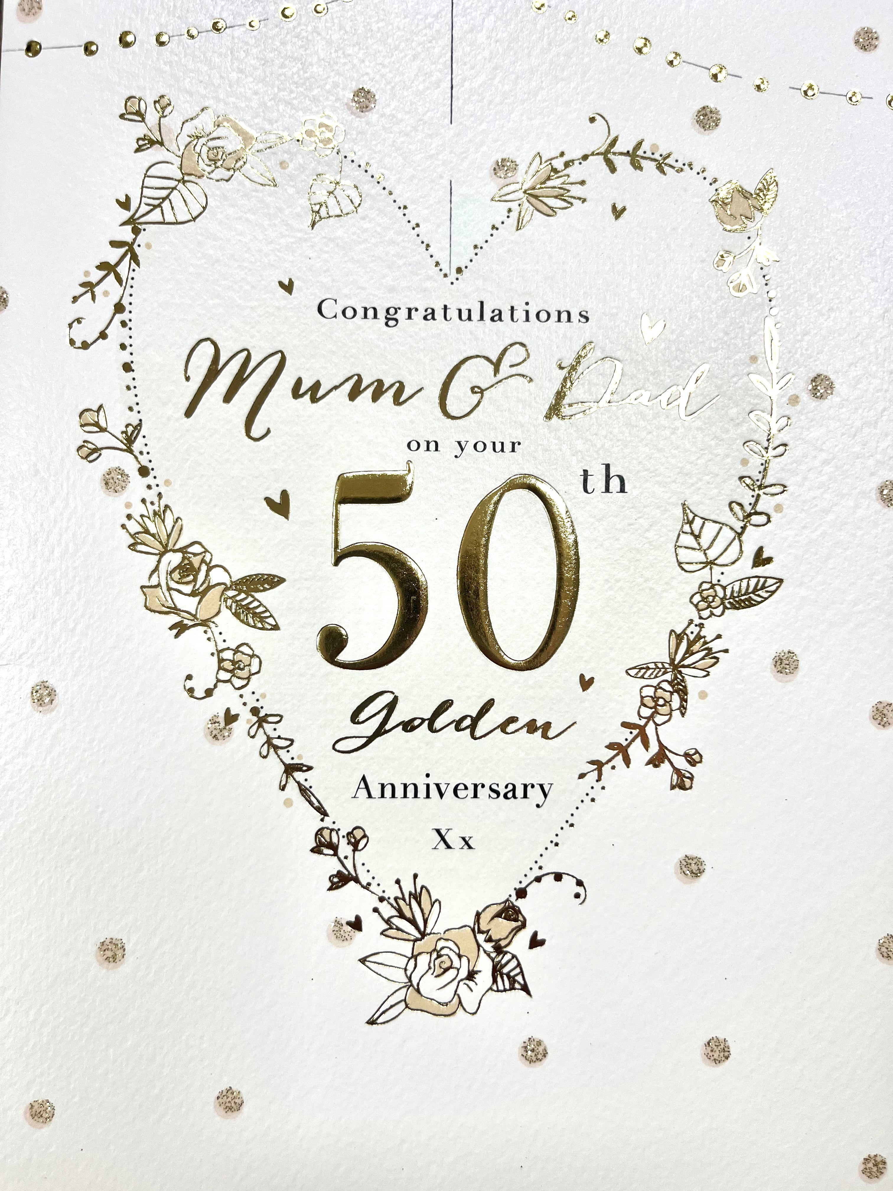 Mum and Dad Golden Wedding Anniversary Card