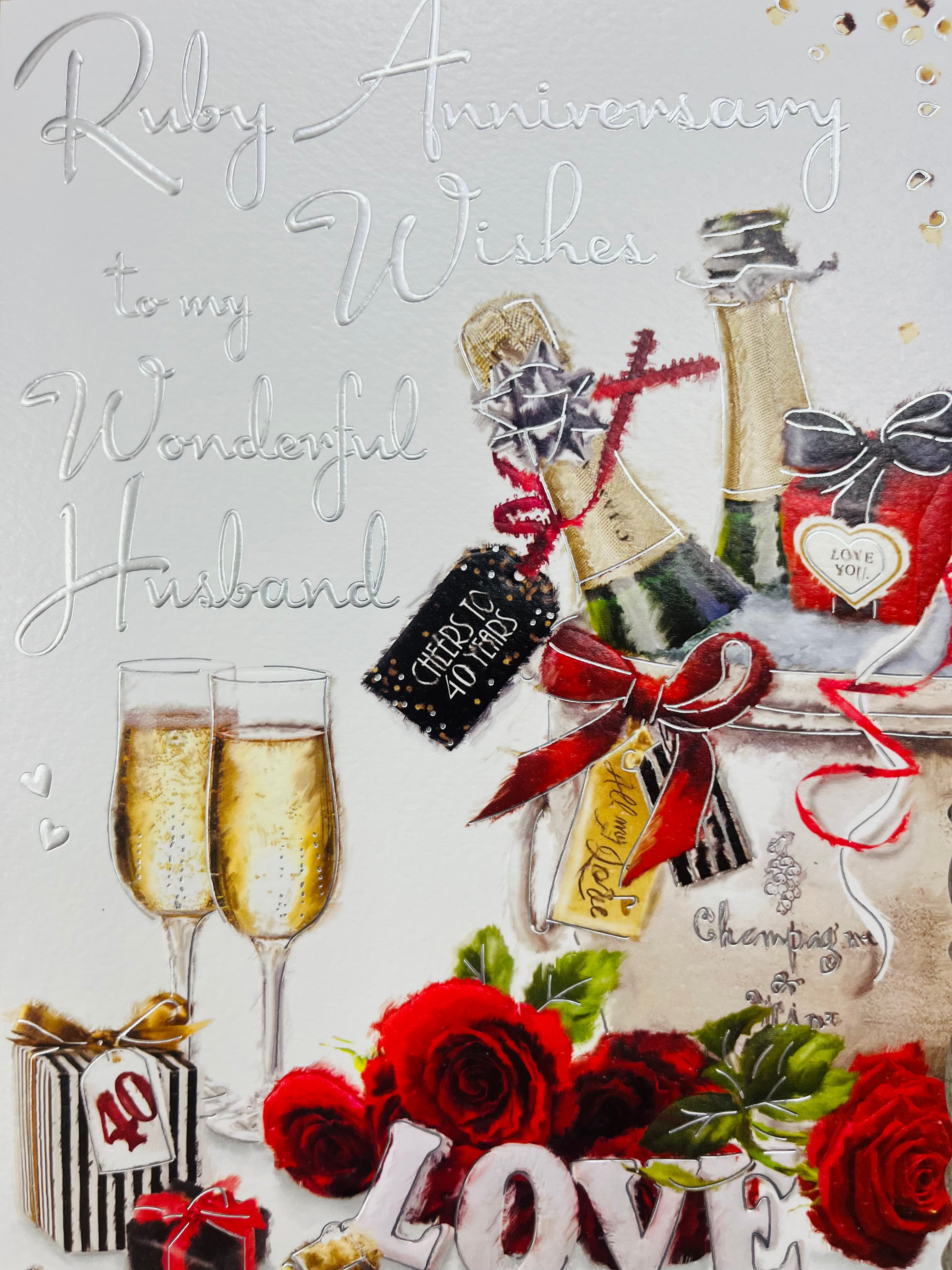 Husband Ruby Wedding Anniversary Card