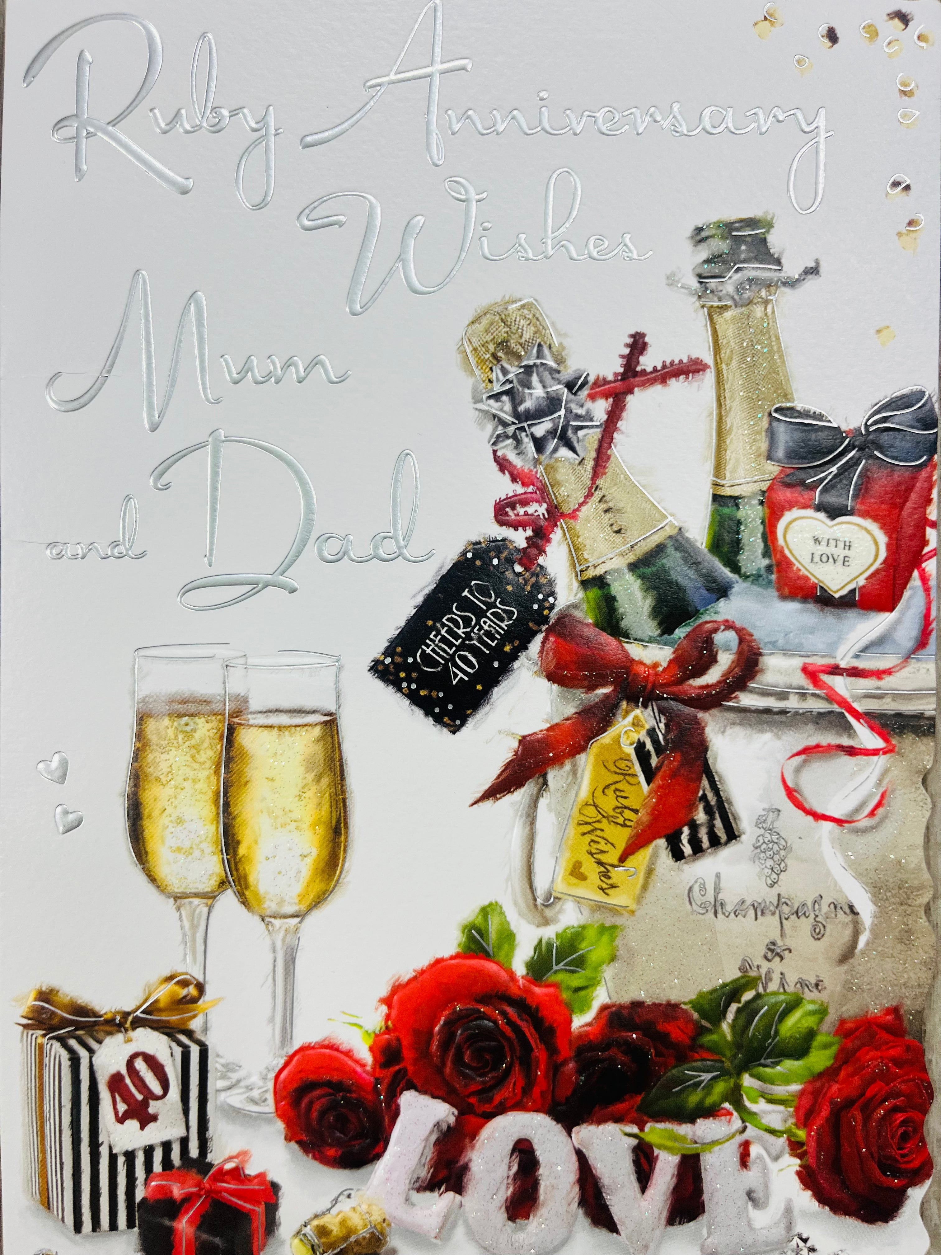 Mum and Dad Ruby Wedding Anniversary Card