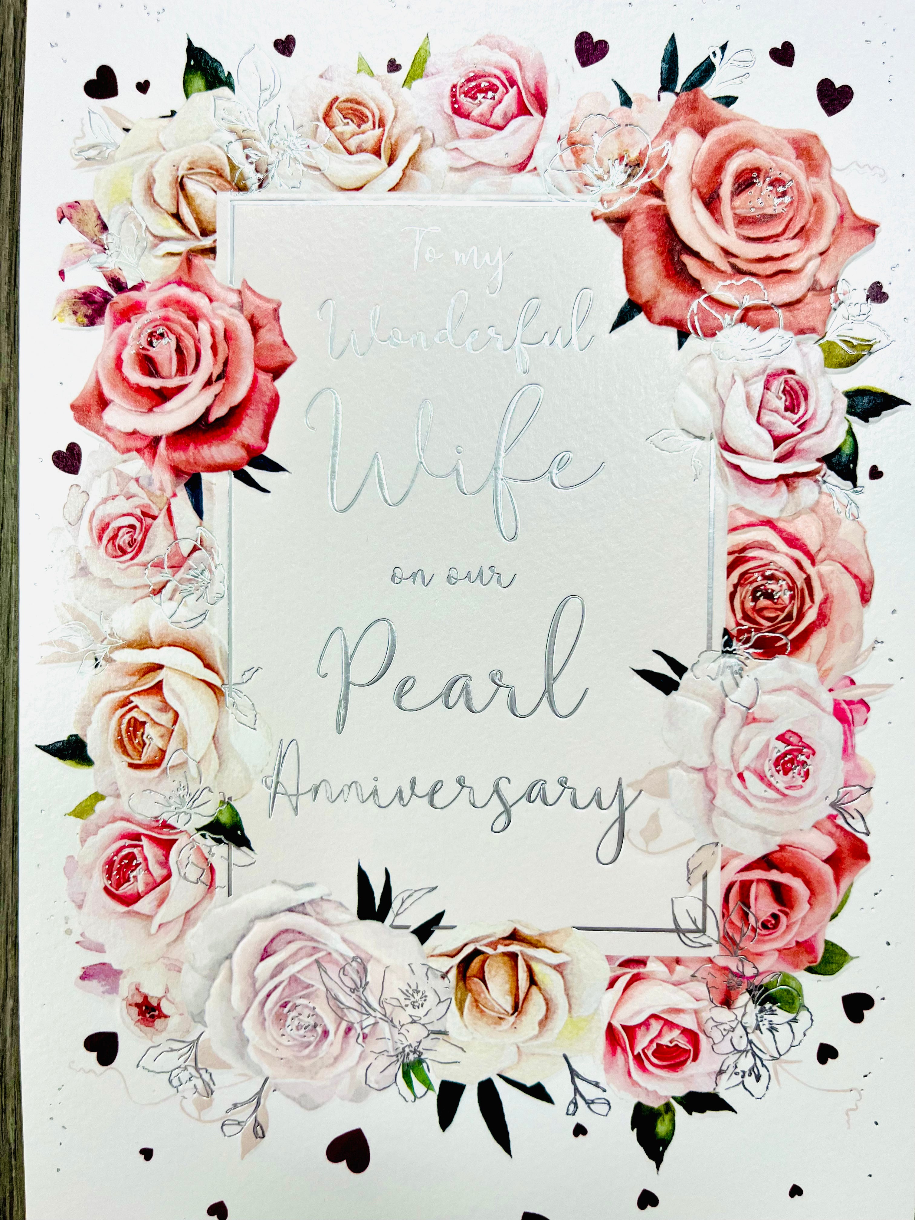 Wife Pearl Wedding Anniversary Card