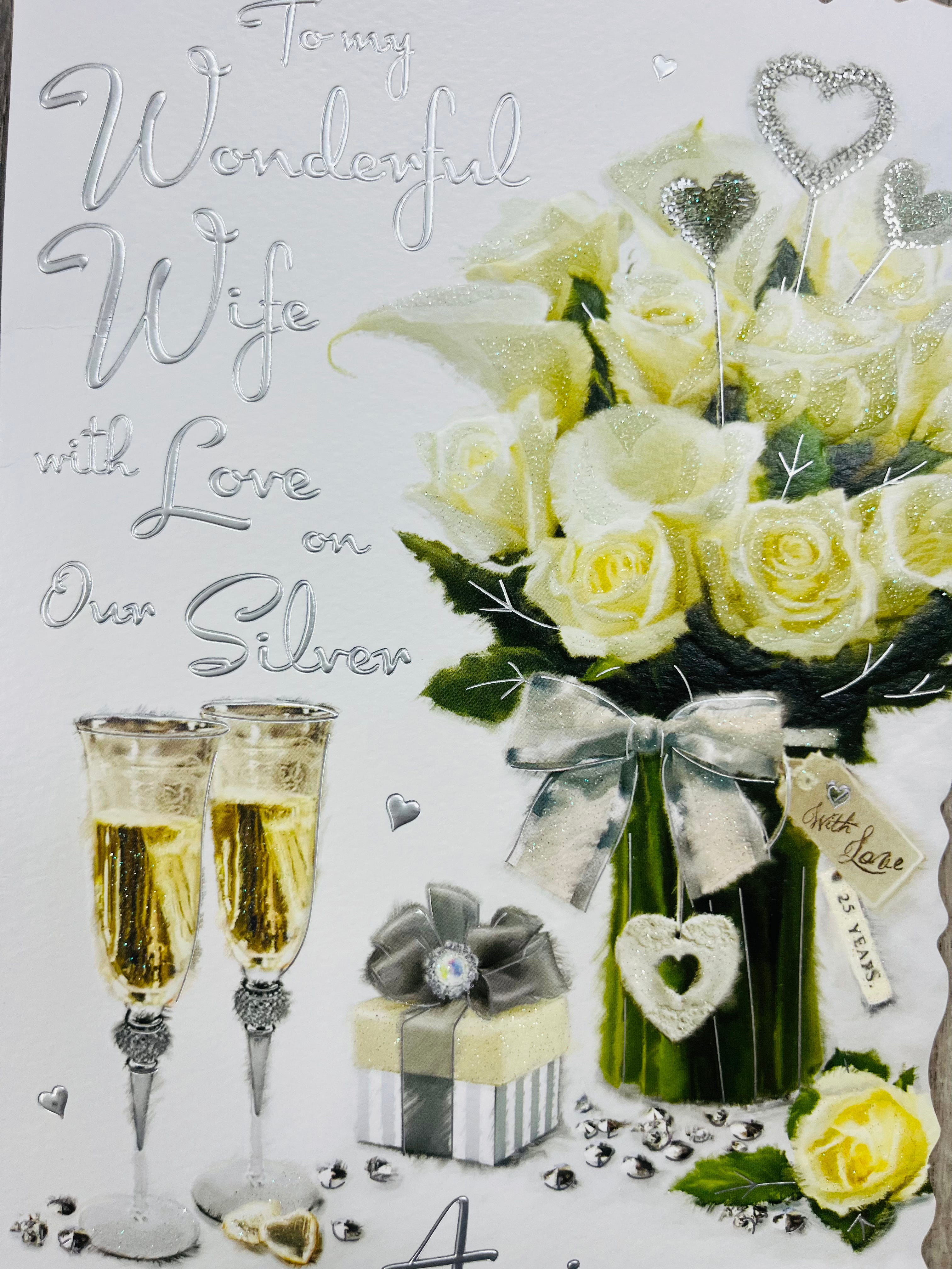 Wife Silver Wedding Anniversary Card