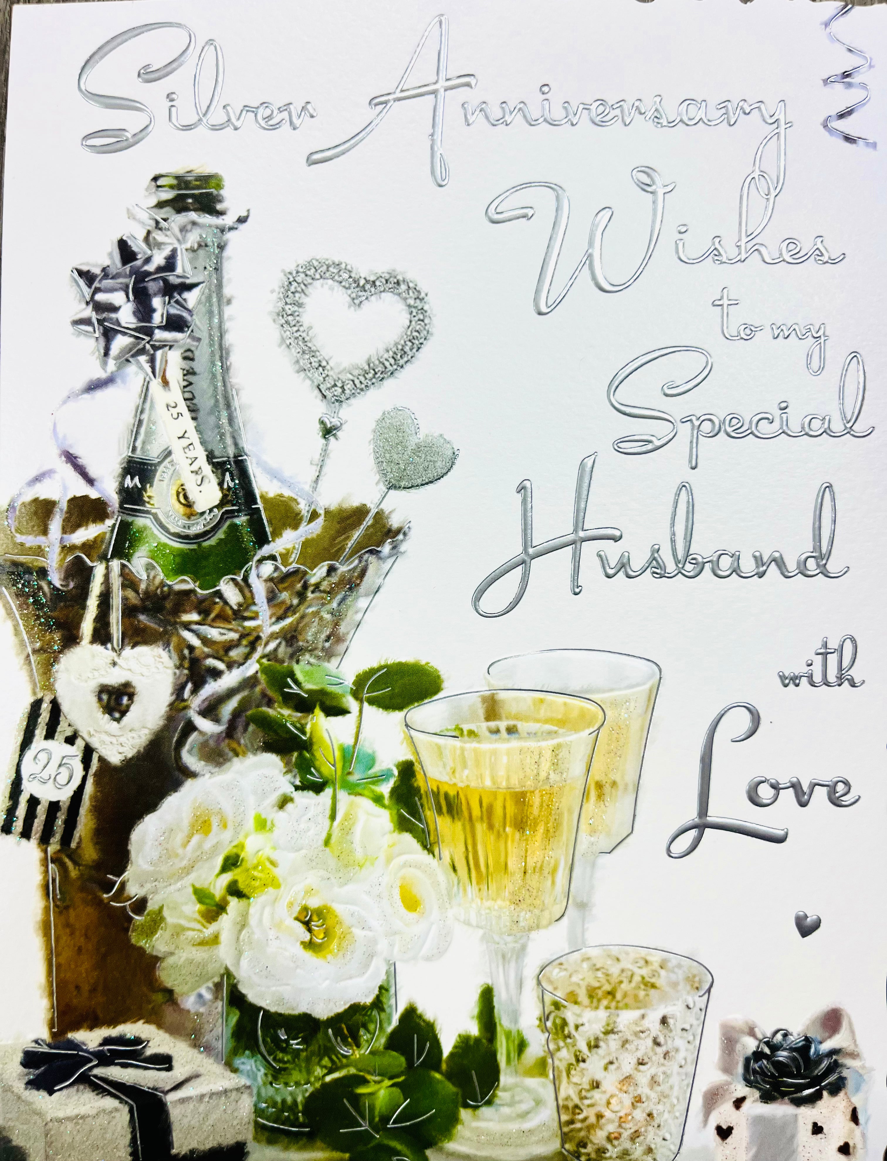Husband Silver Wedding Anniversary Card