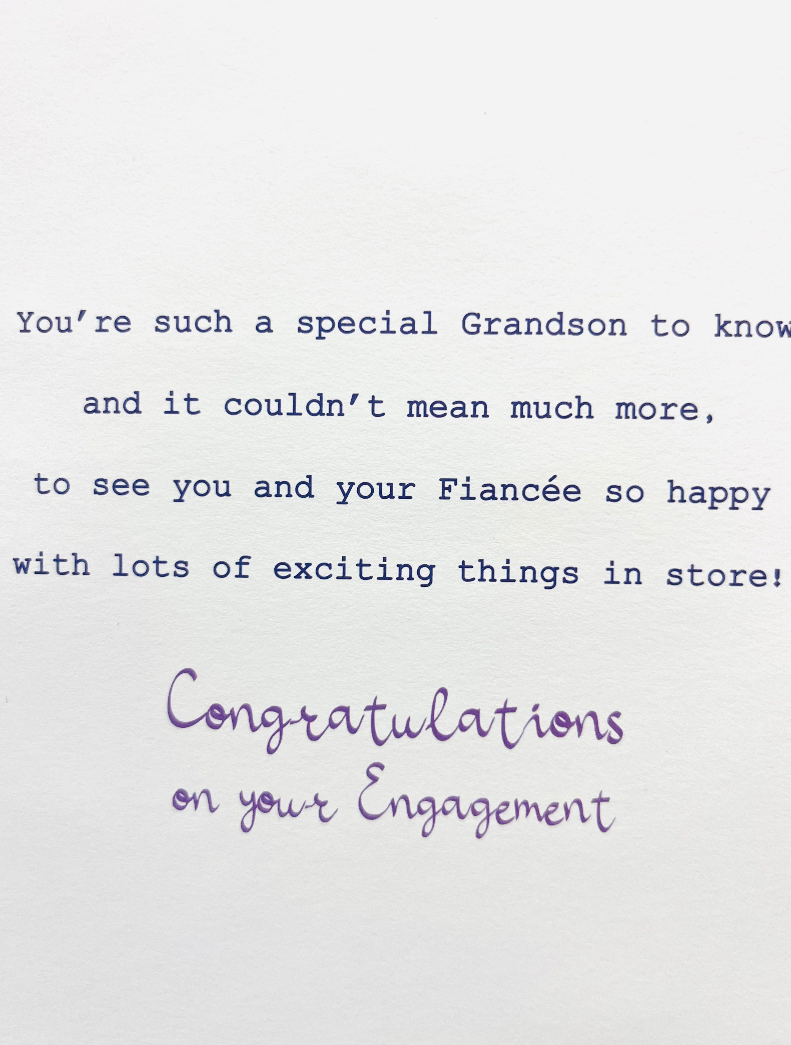 Grandson and his Fiancé Engagement Card
