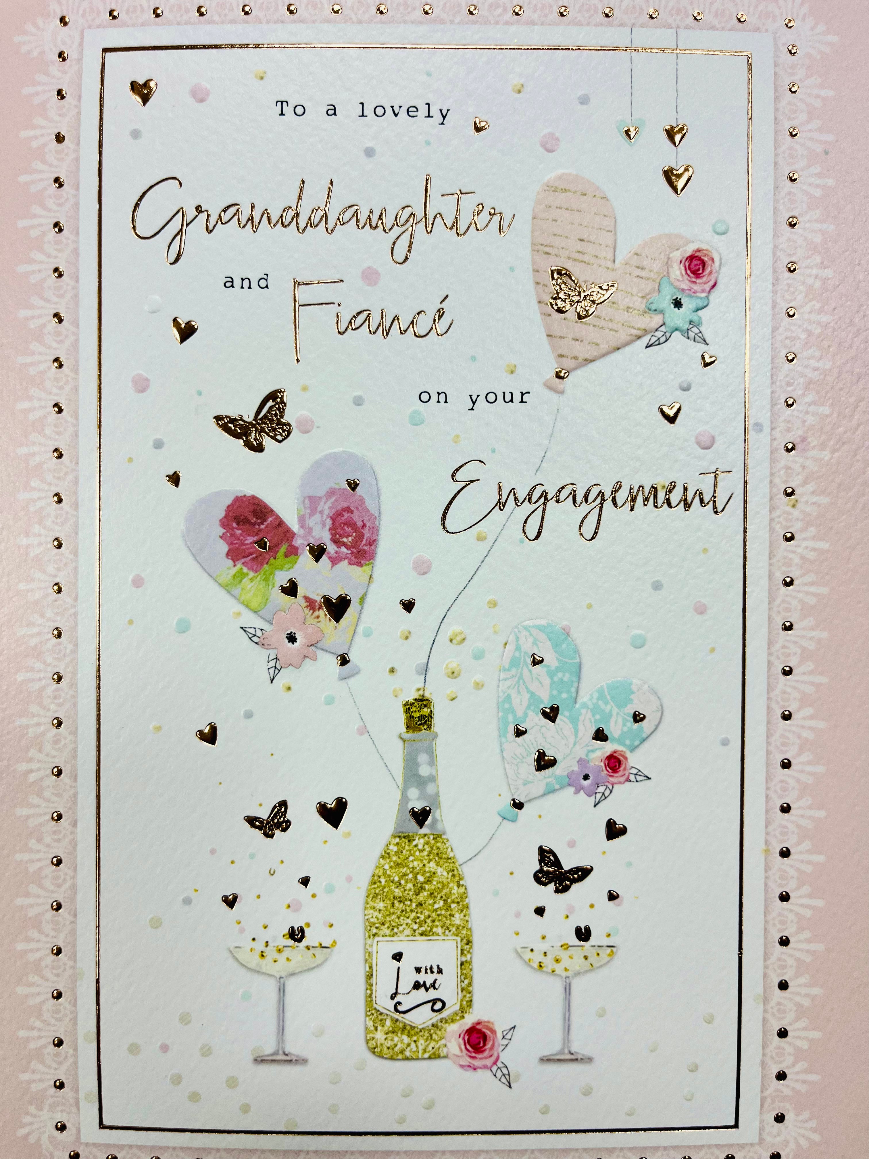 Granddaughter and her Fiancée Engagement Card